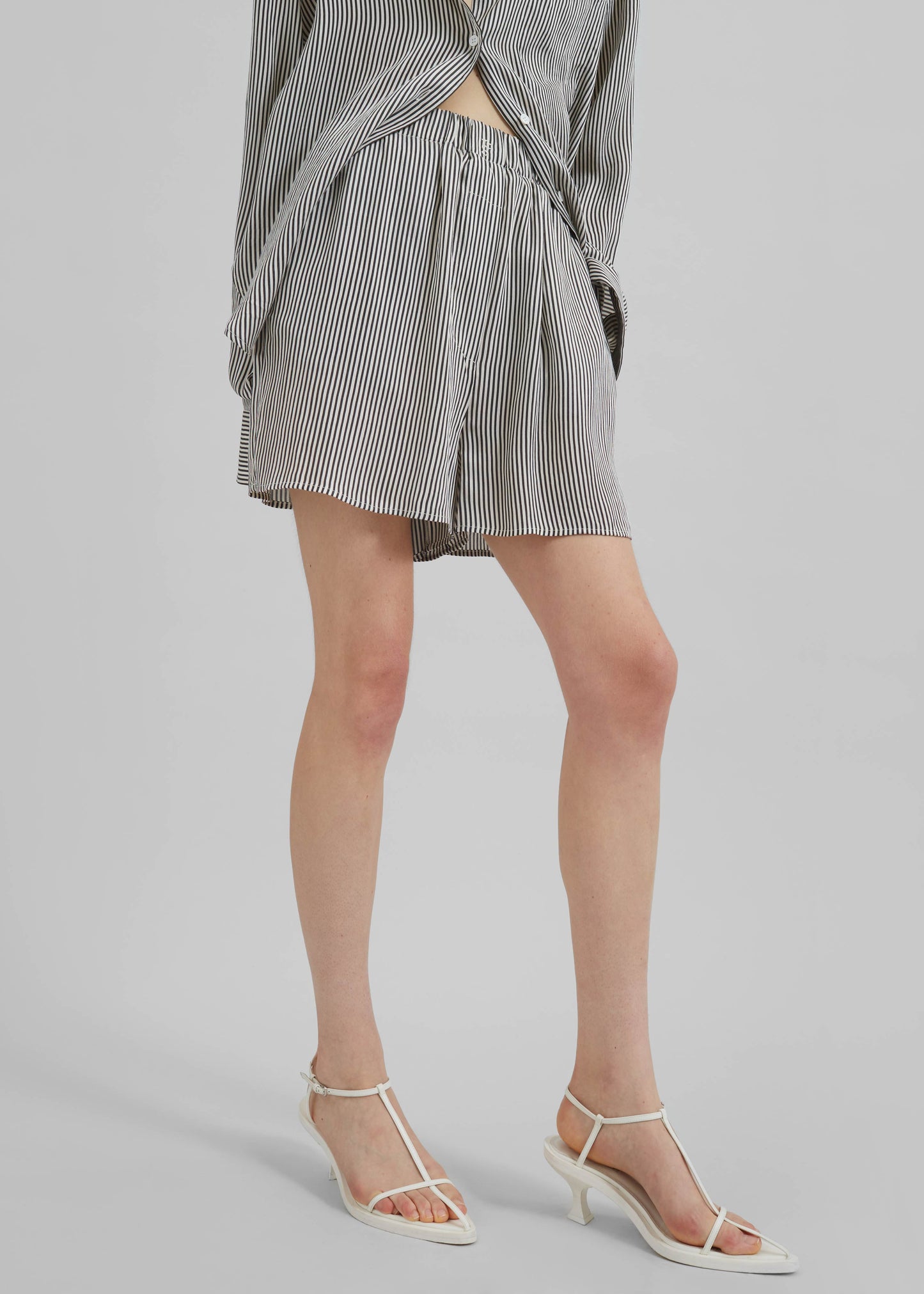 Lui Striped Silk Boxer Shorts - Black/White Stripe