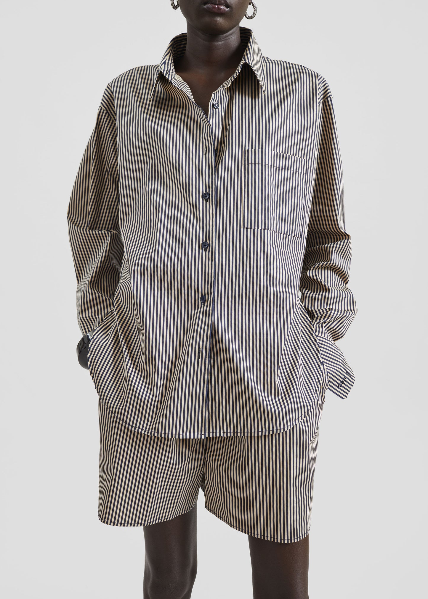 Lui Boxer Shorts - Beige/Navy Stripe