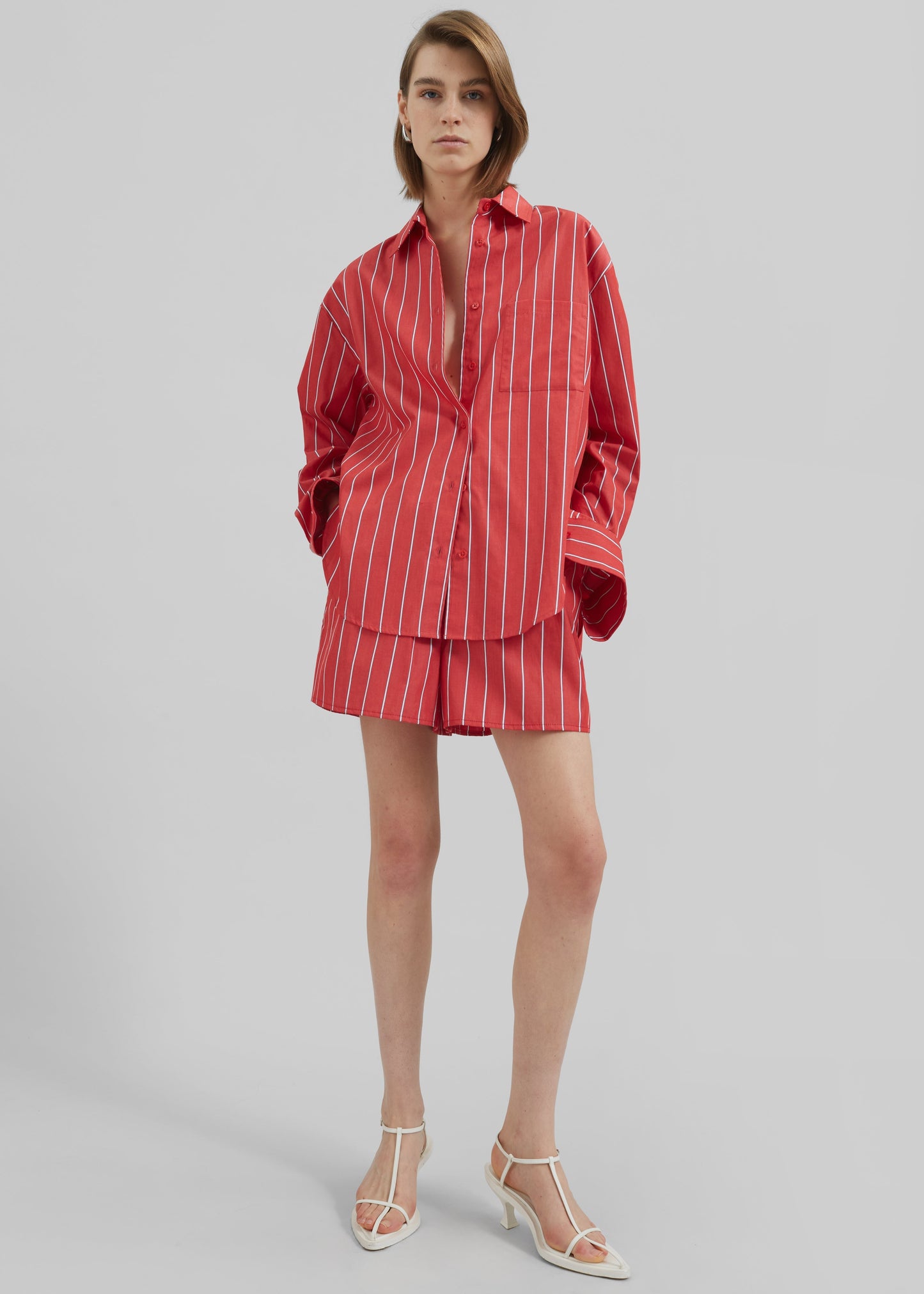 Lui Striped Cotton Boxer Shorts - Red/White Stripe