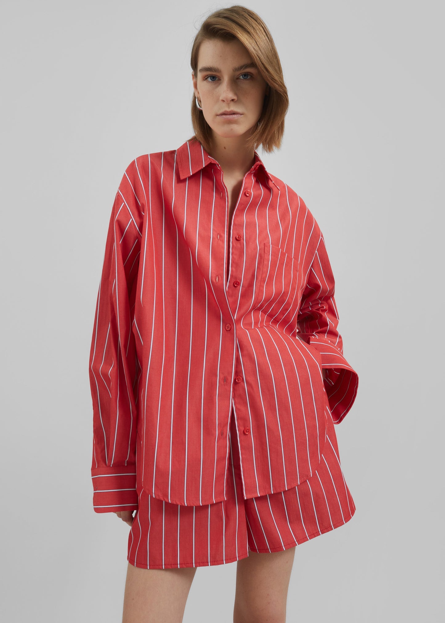 Lui Striped Cotton Boxer Shorts - Red/White Stripe