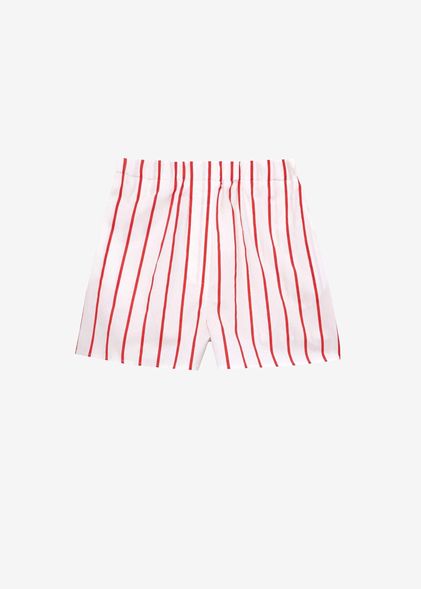 Lui Striped Cotton Boxer Shorts - White/Red Stripe
