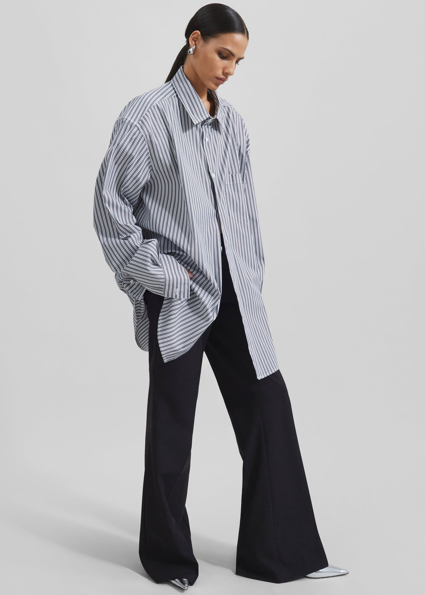Maisie Bootcut Twill Pants - Black