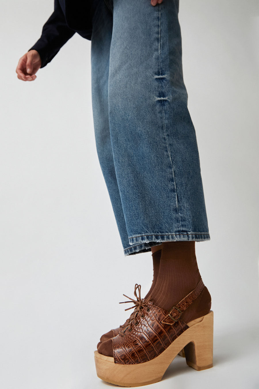 No.6 Simone Clog on Platform in Pecan Croc