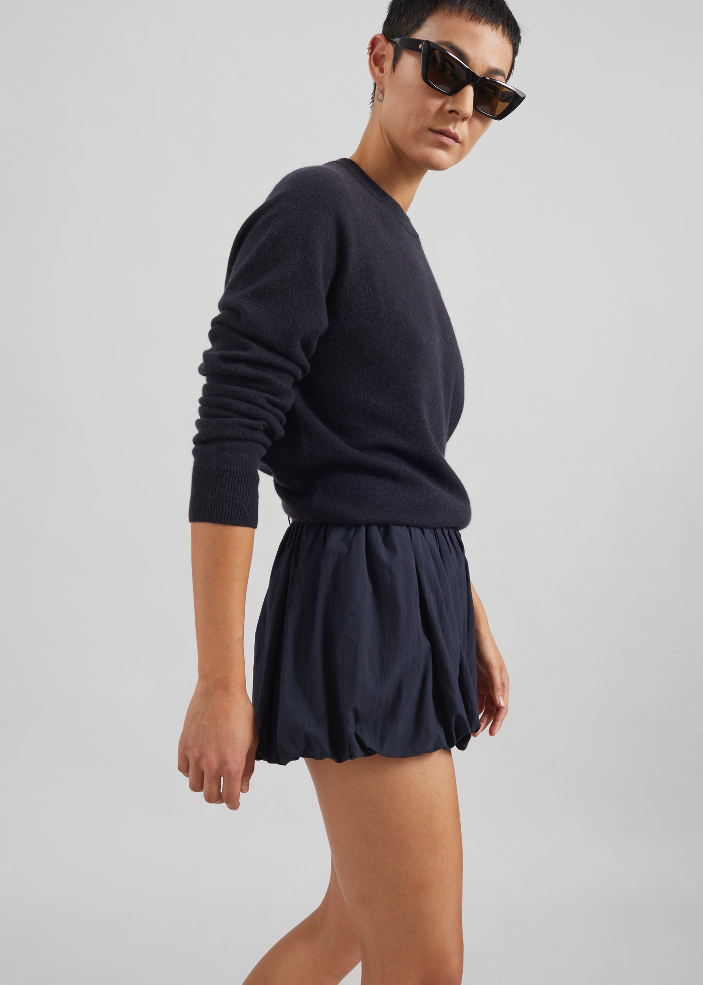 Penola Mini Balloon Shorts - Navy