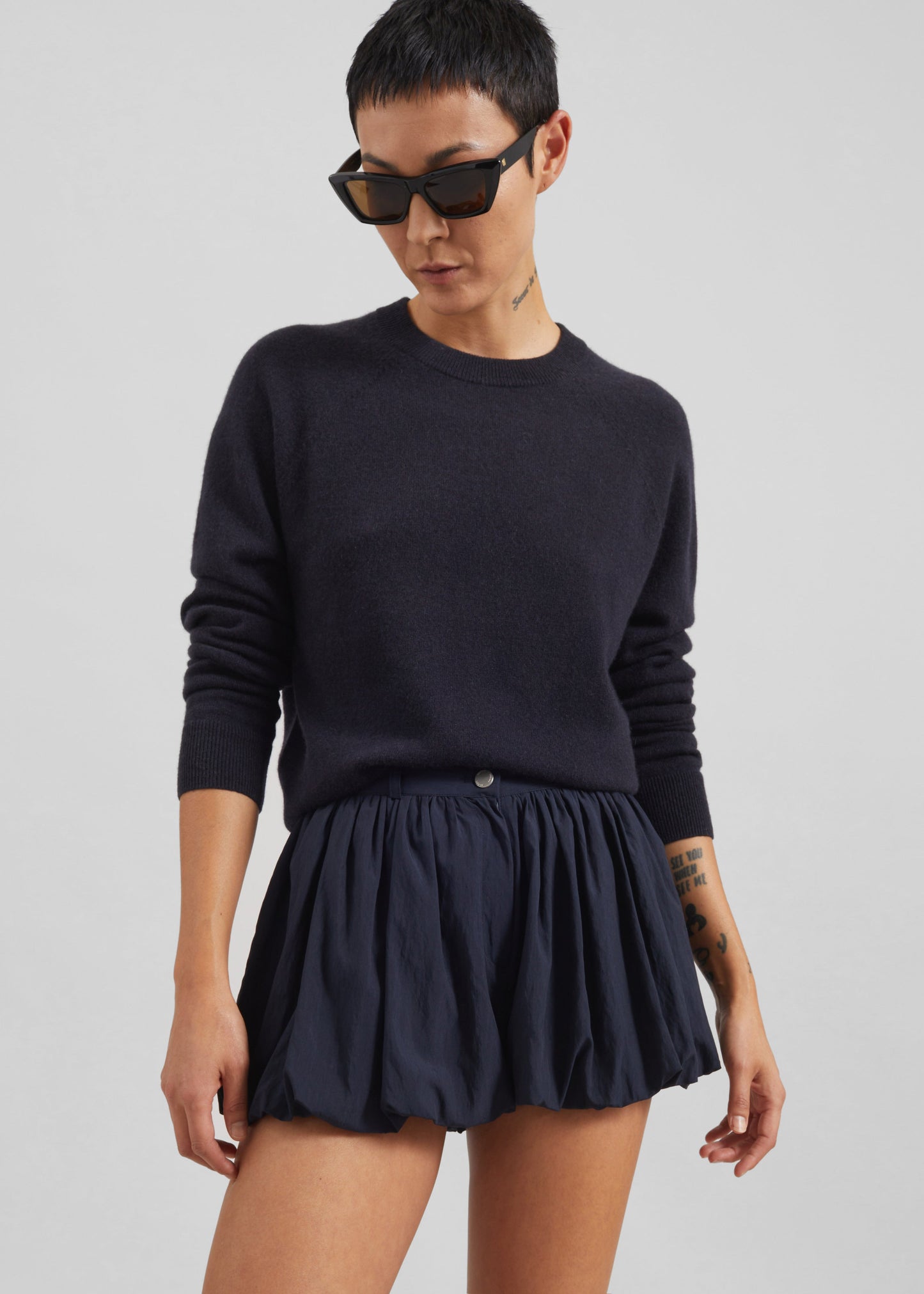 Penola Mini Balloon Shorts - Navy