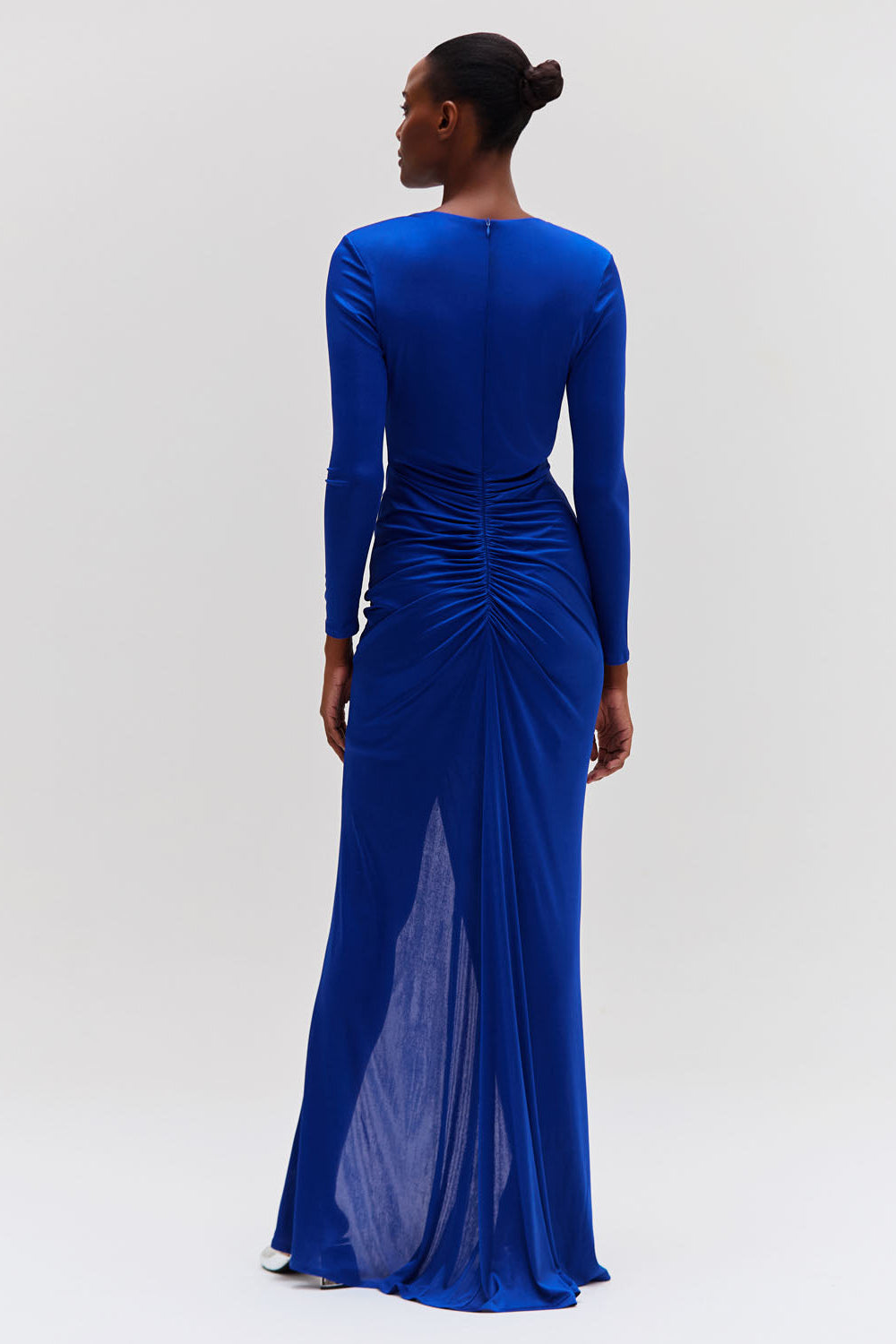 Metallic Jersey Keyhole Maxi Dress