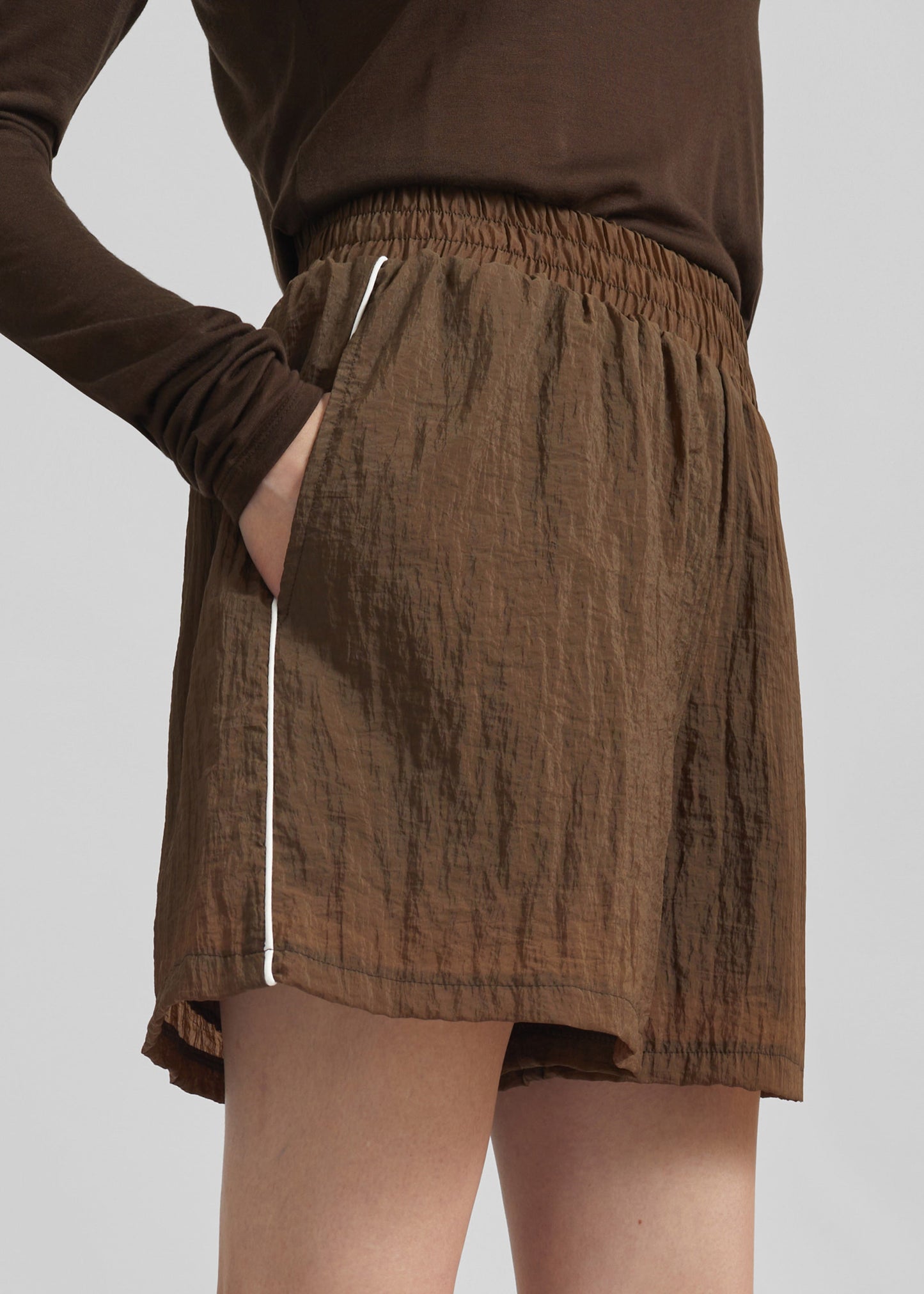 Rewa Sheer Shorts - Brown