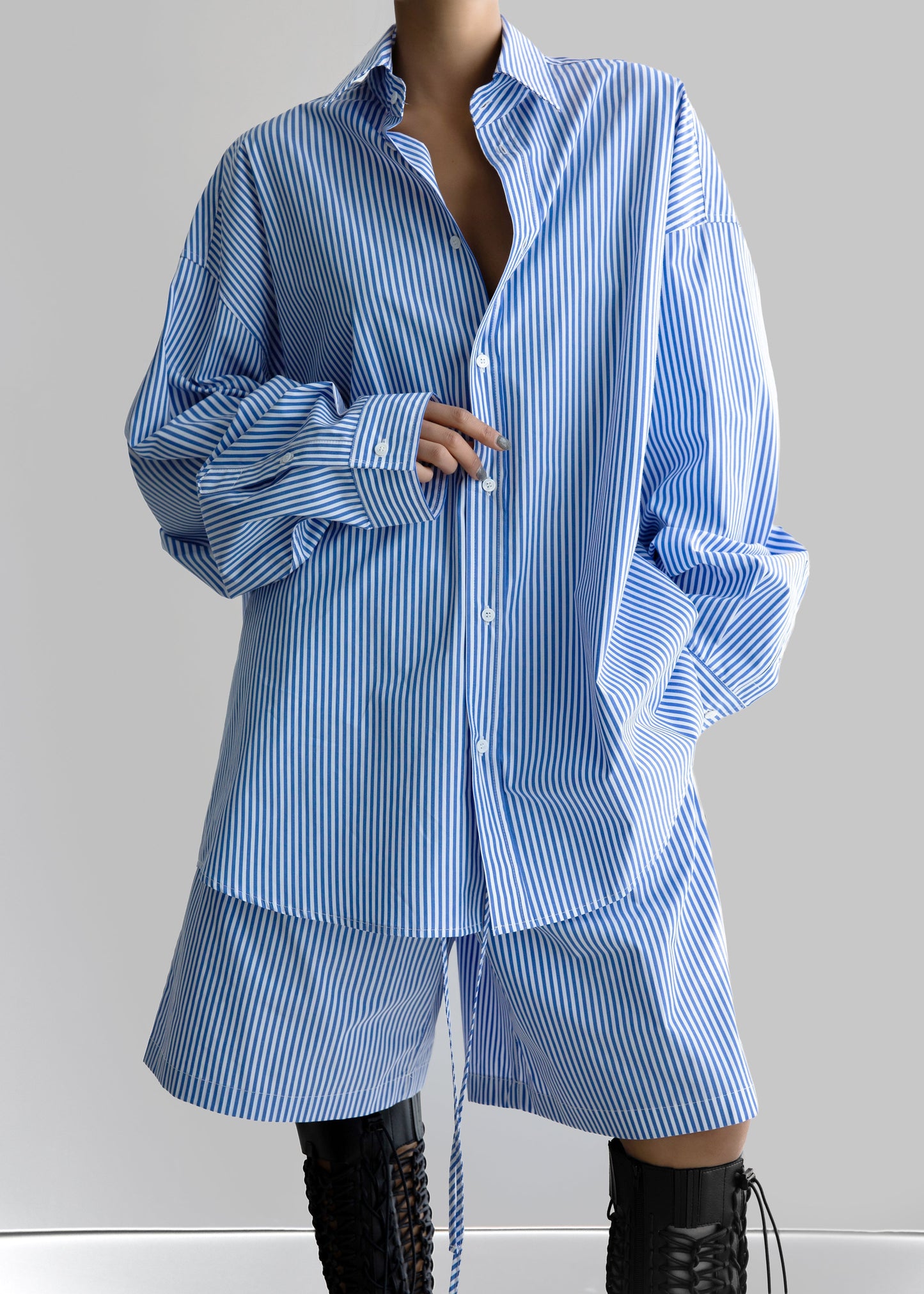 Rimini Bermuda Shorts - Blue/White Stripe