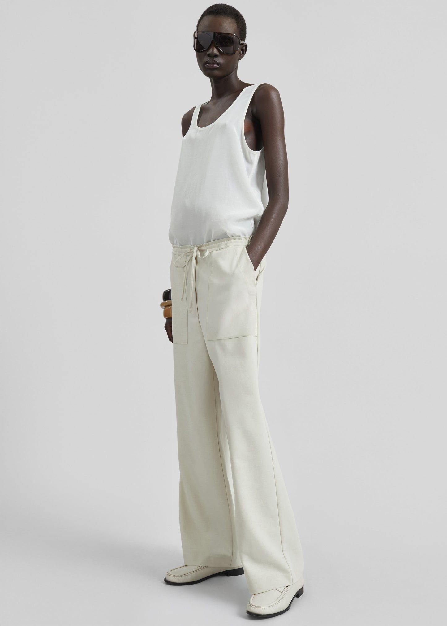 Ronne Straight Trousers - Cream