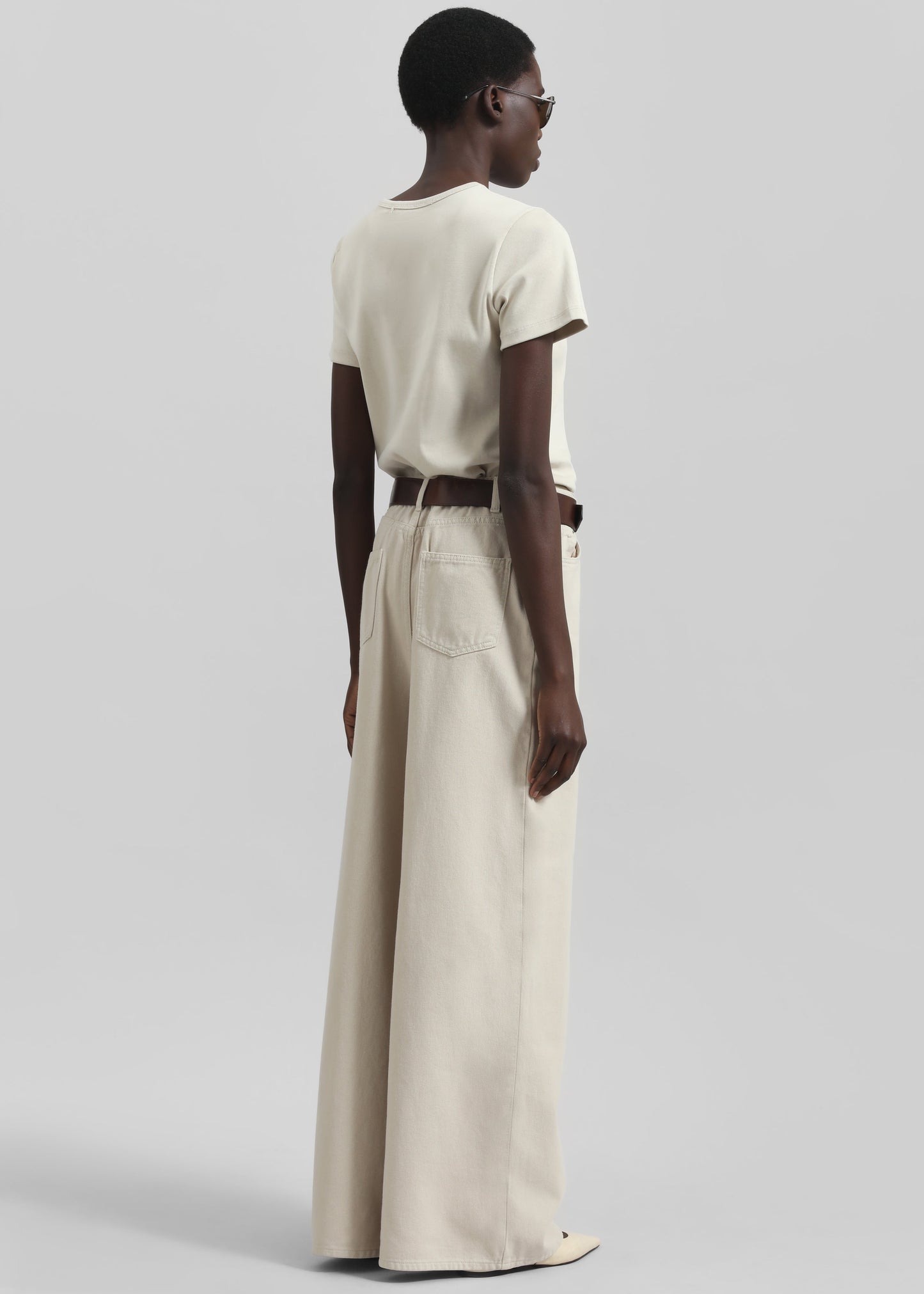 Sasha Wide Leg Jeans - Sand
