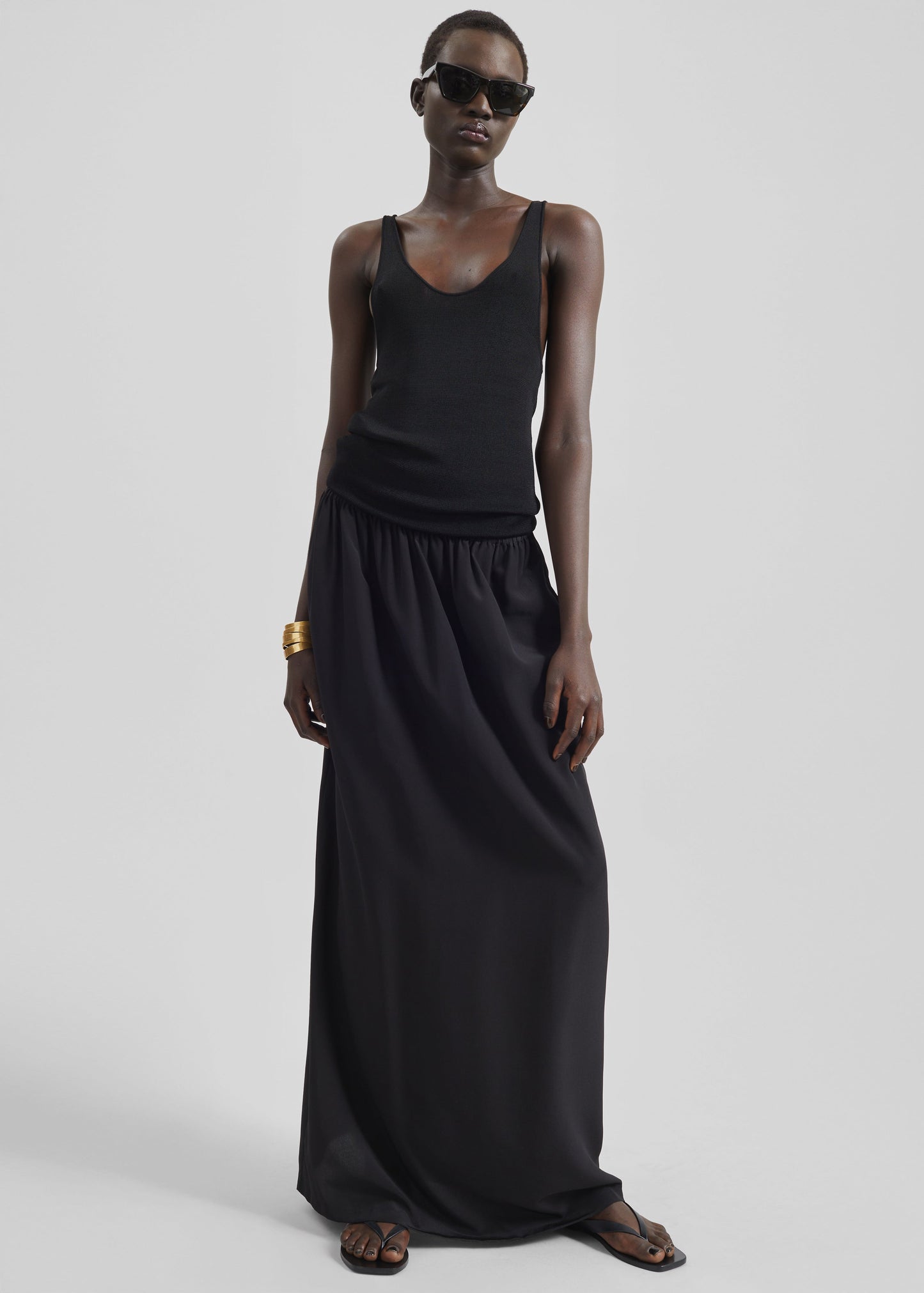 Sibena Silk Maxi Skirt - Black