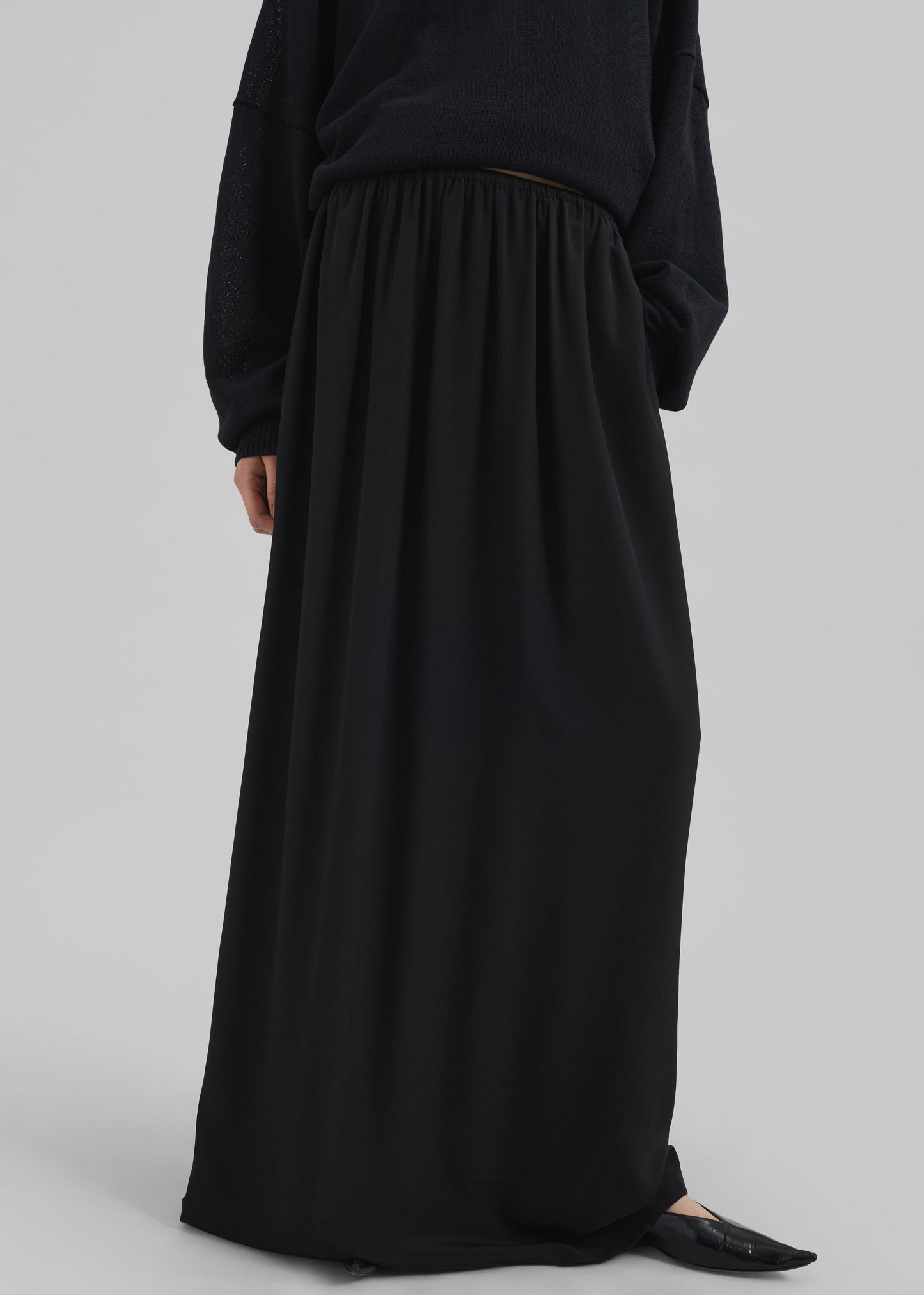 Sibena Silk Maxi Skirt - Black