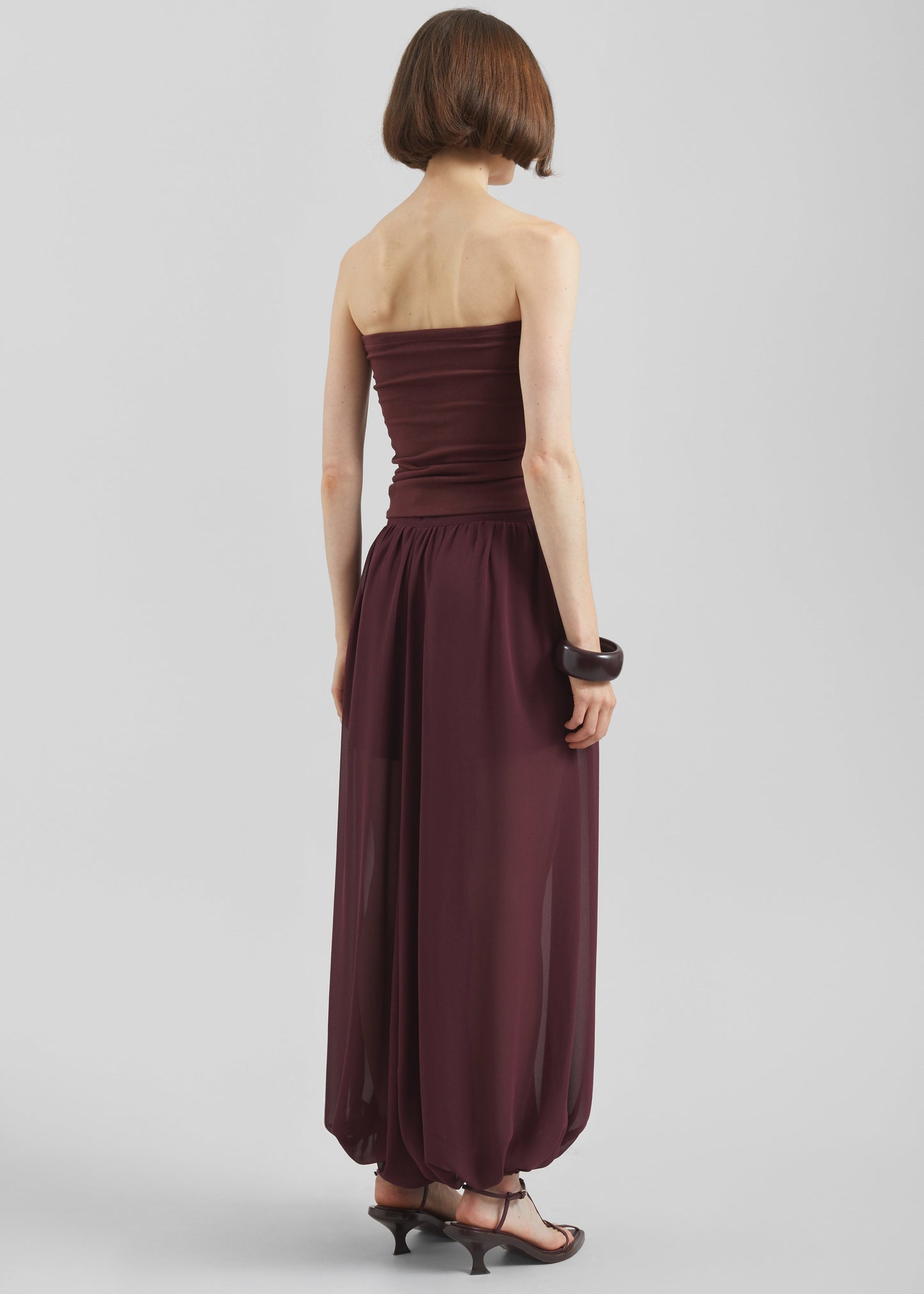 Solrae Fluid Balloon Pants - Burgundy