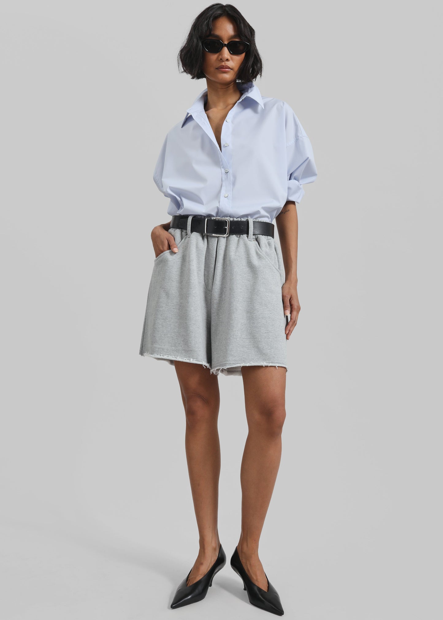 Soria Cotton Shorts - Grey