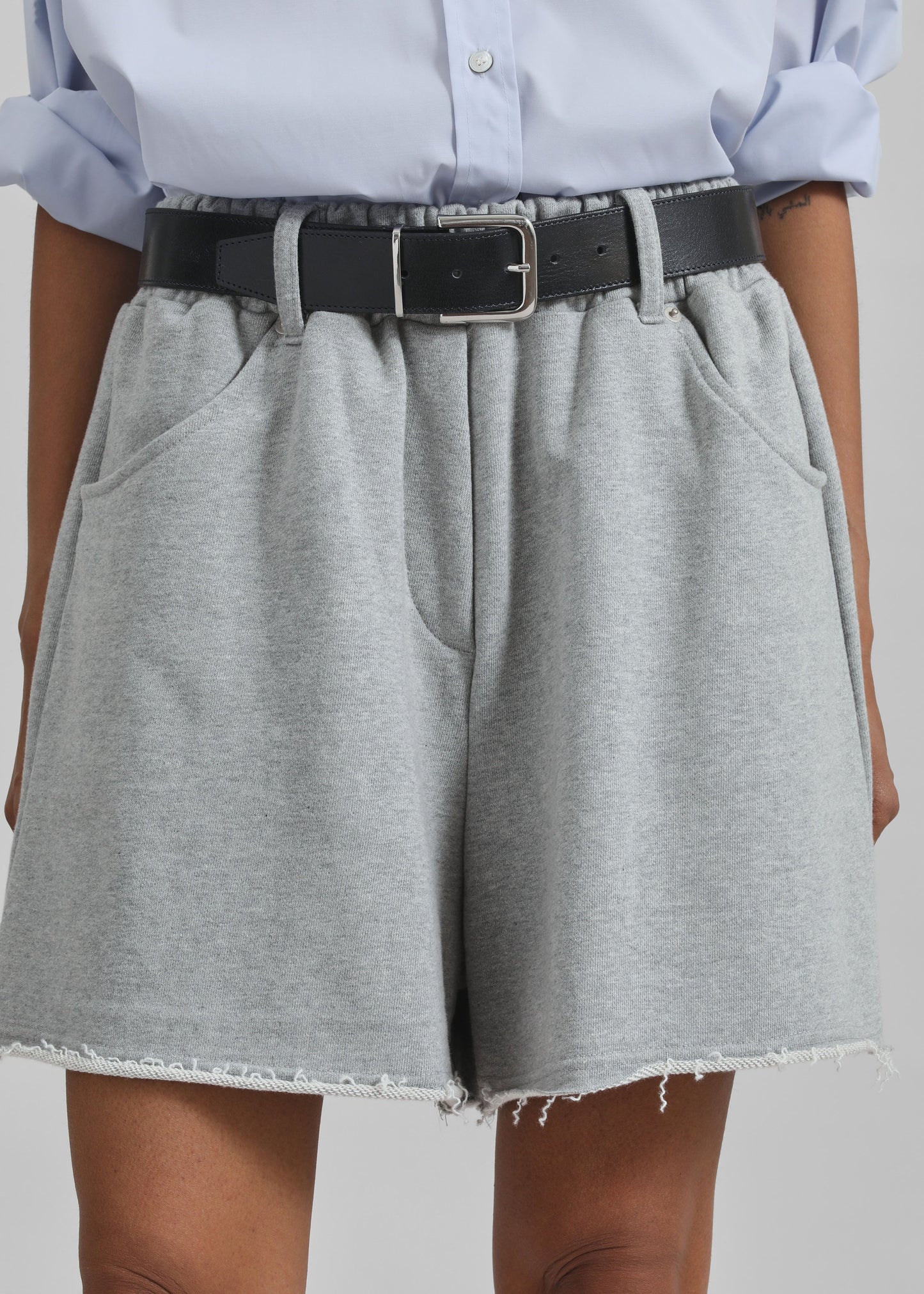 Soria Cotton Shorts - Grey