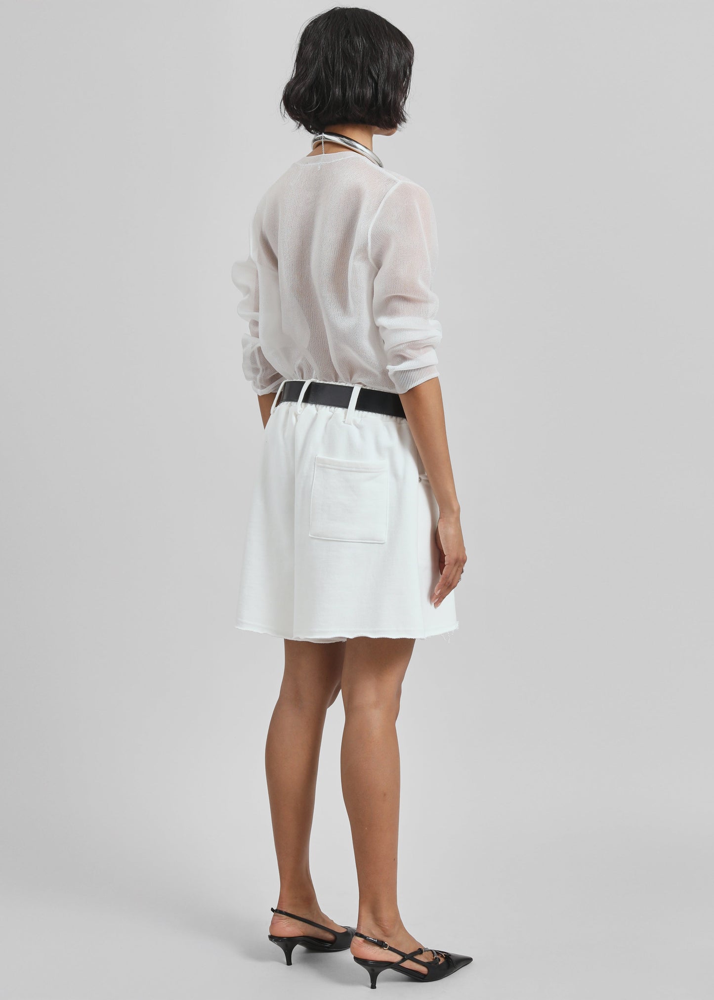 Soria Cotton Shorts - White