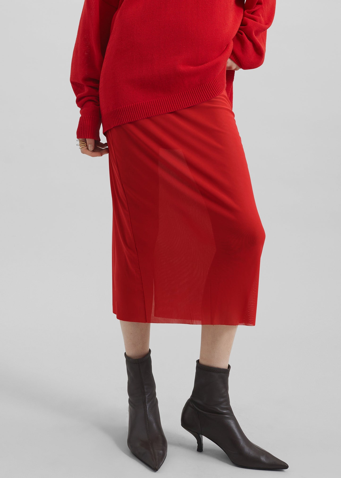 Suva Sheer Skirt - Red