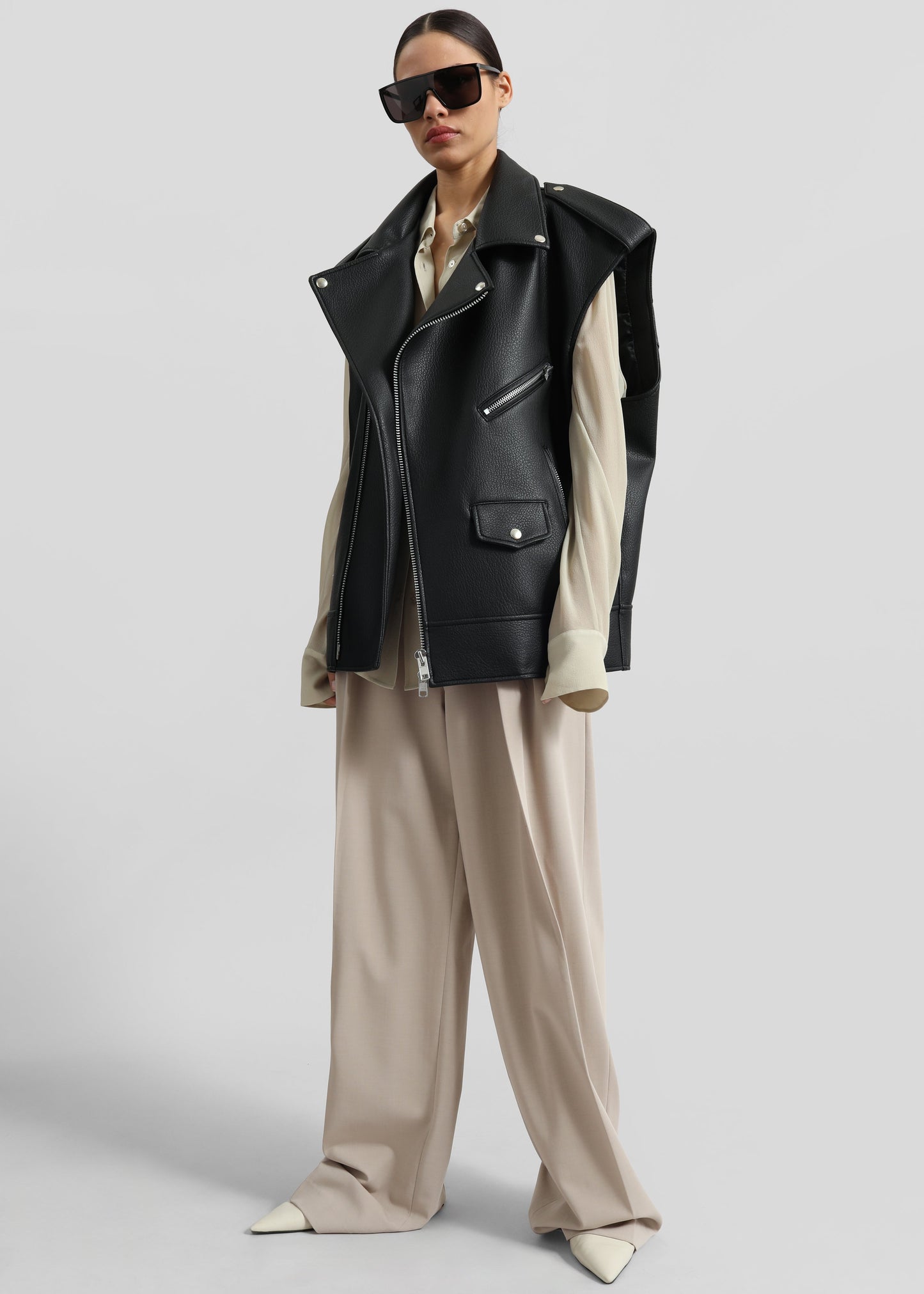 Tansy Pleated Trousers - Beige