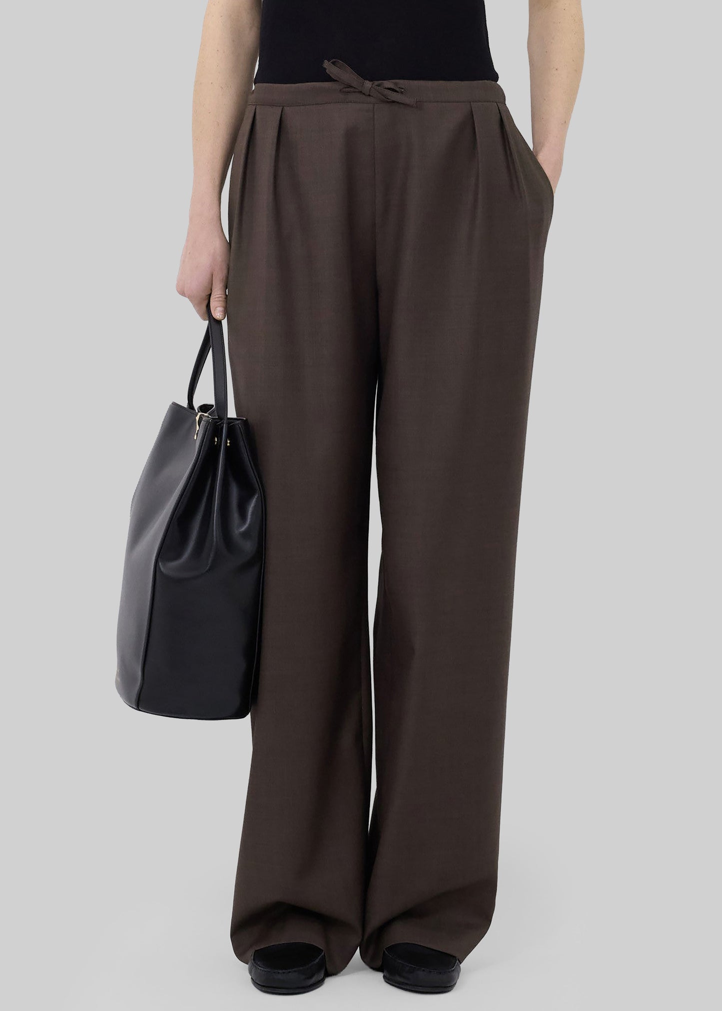 Loulou De Saison Cove Lds Wide Pants - Brown Melange