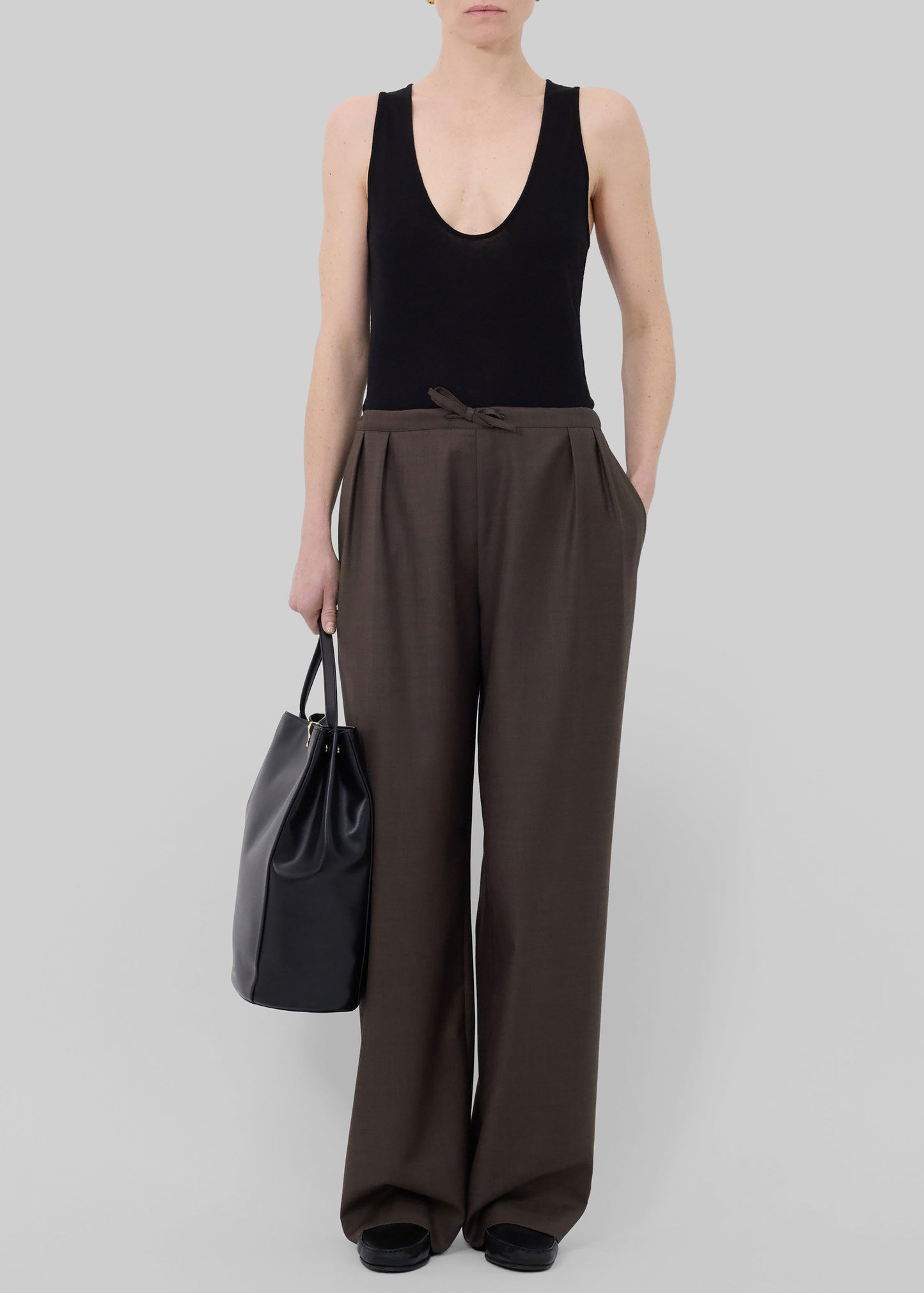 Loulou De Saison Cove Lds Wide Pants - Brown Melange