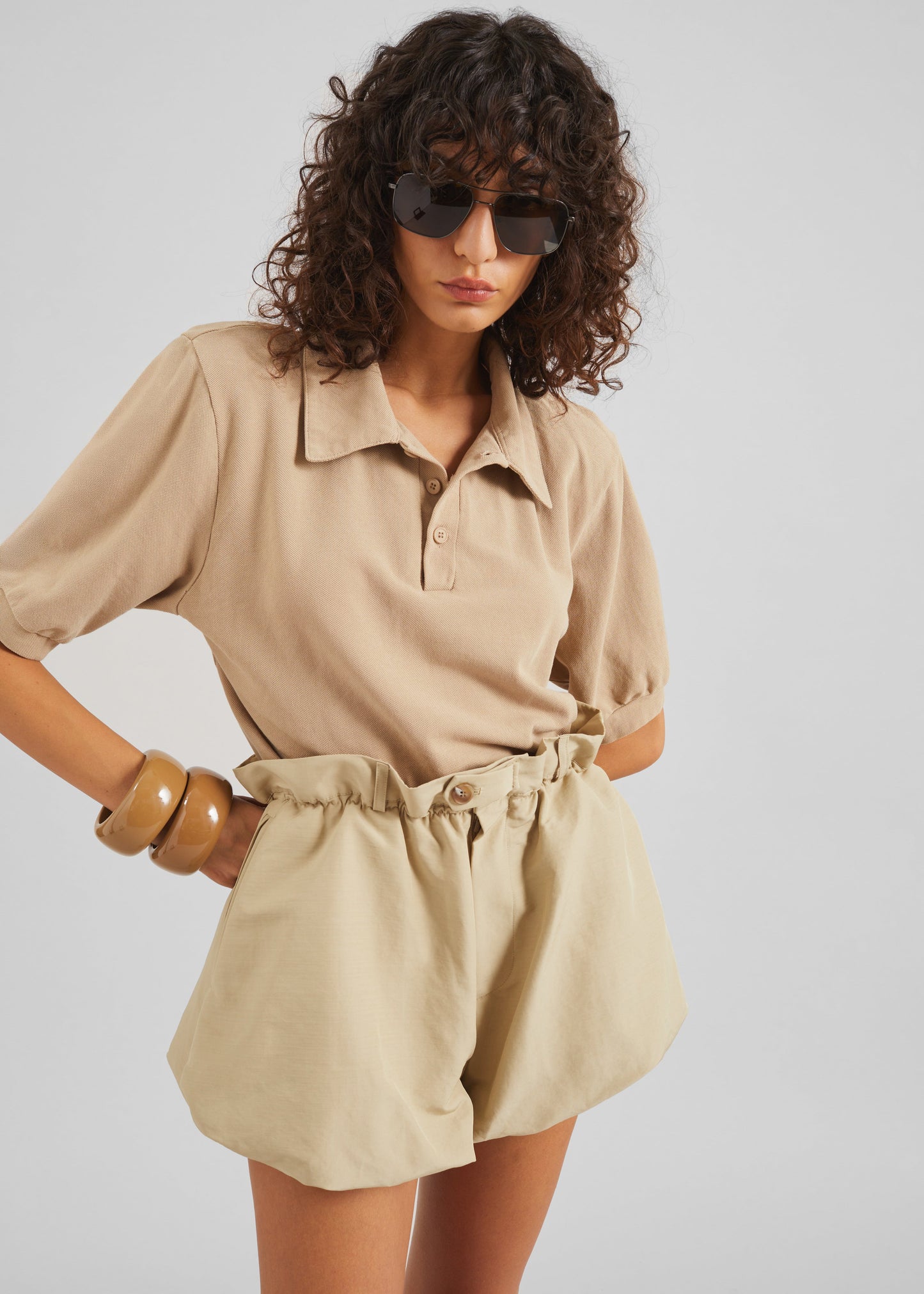 Trinay Balloon Shorts - Sahara
