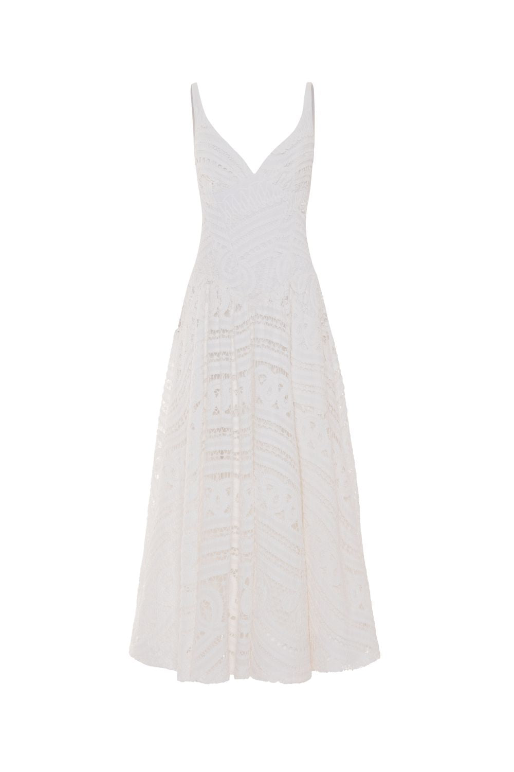 RHYTHMIC LACE MIDI DRESS