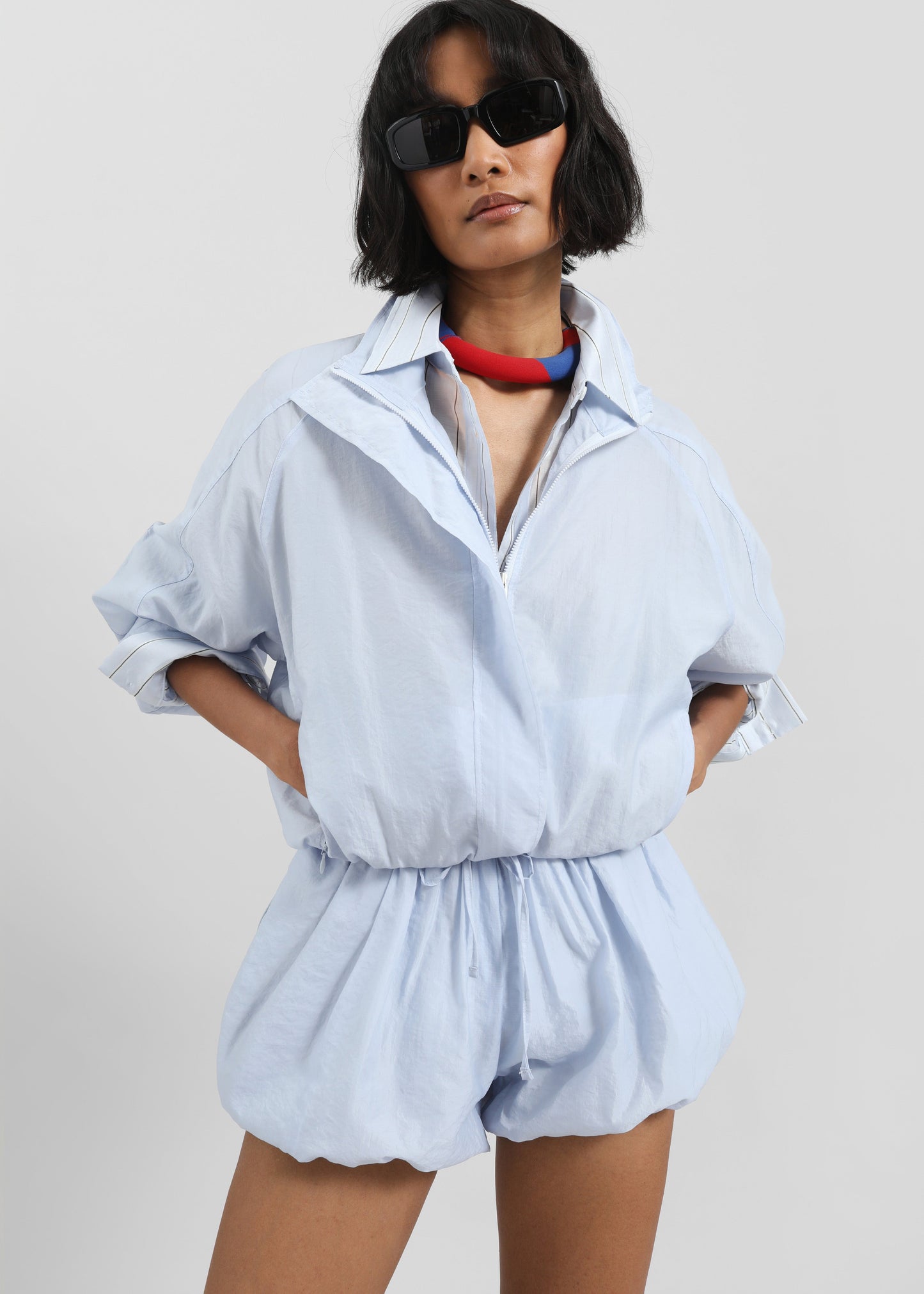 Vaila Balloon Shorts - Sky Blue