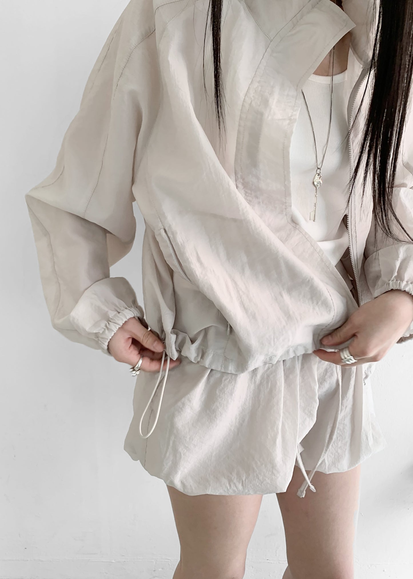Vaila Balloon Shorts - Stone