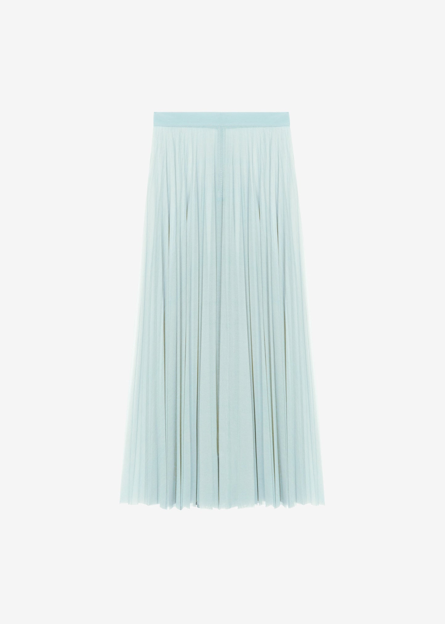 Vallen Pleated Mesh Maxi Skirt - Mint