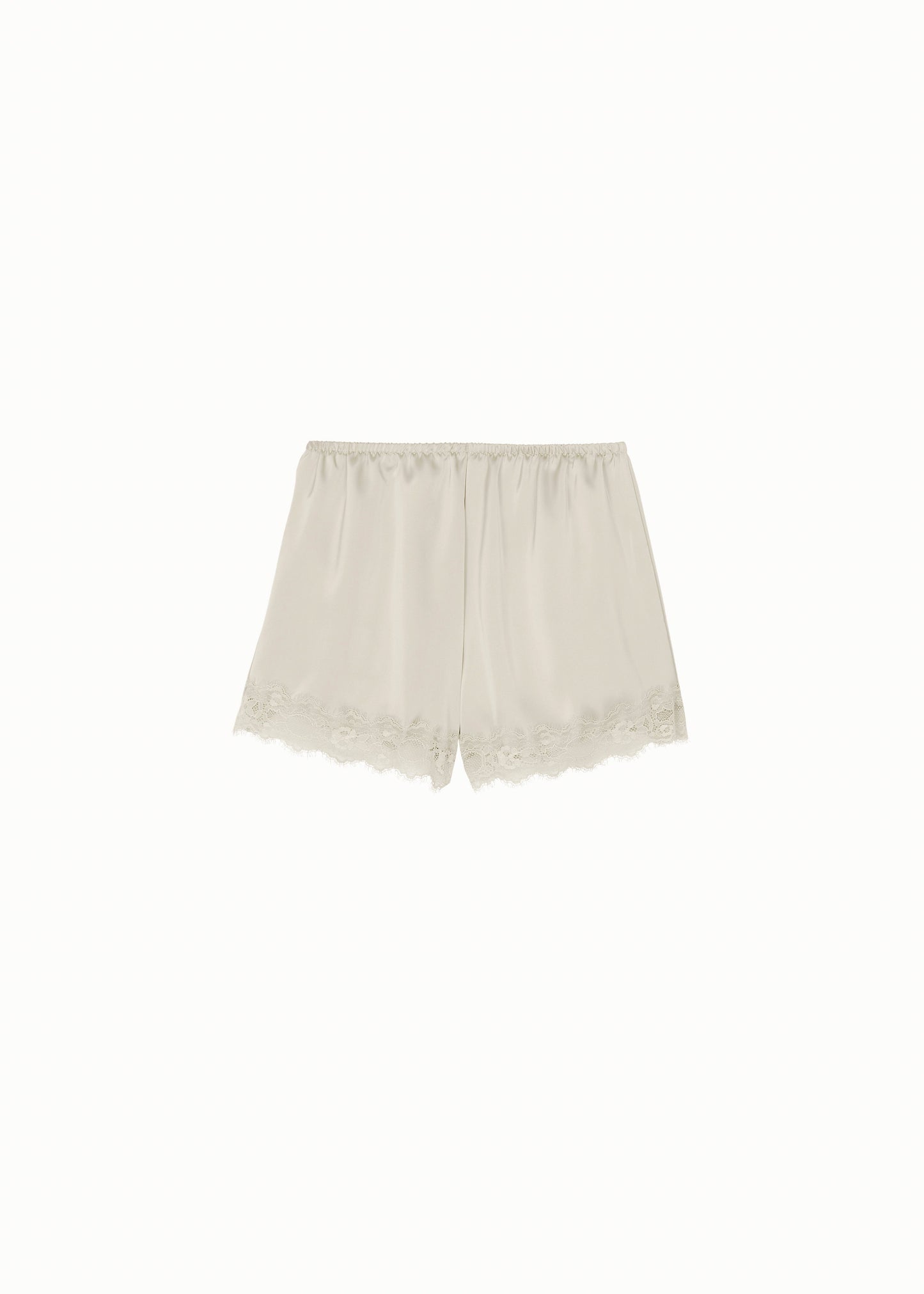 Varnell Satin Lace Shorts - Beige