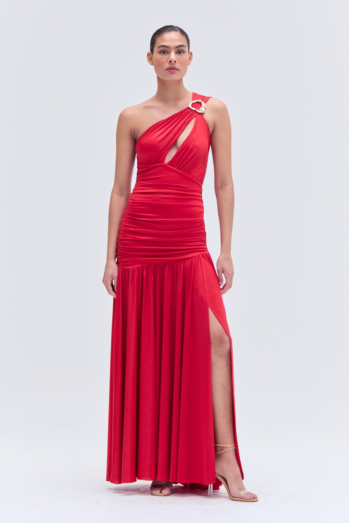 DUNE JERSEY KEY ONE SHOULDER GOWN