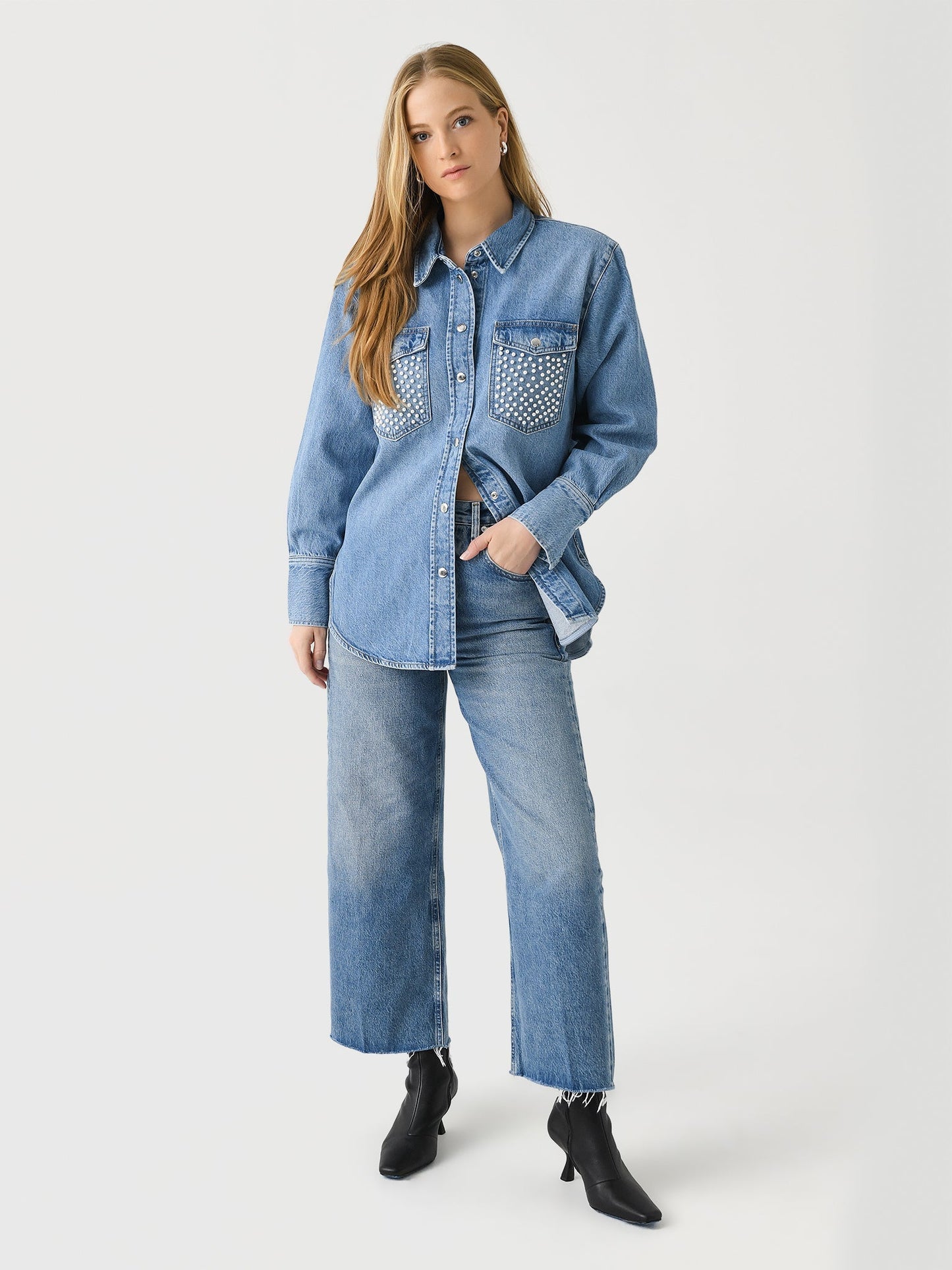 Frame Women's Atelier Oversized Denim Shirt Jacket