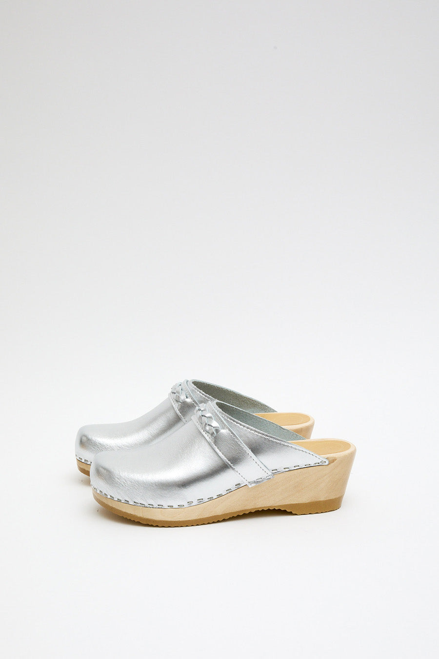 No.6 Bridget Clog on Mid Wedge in Silver