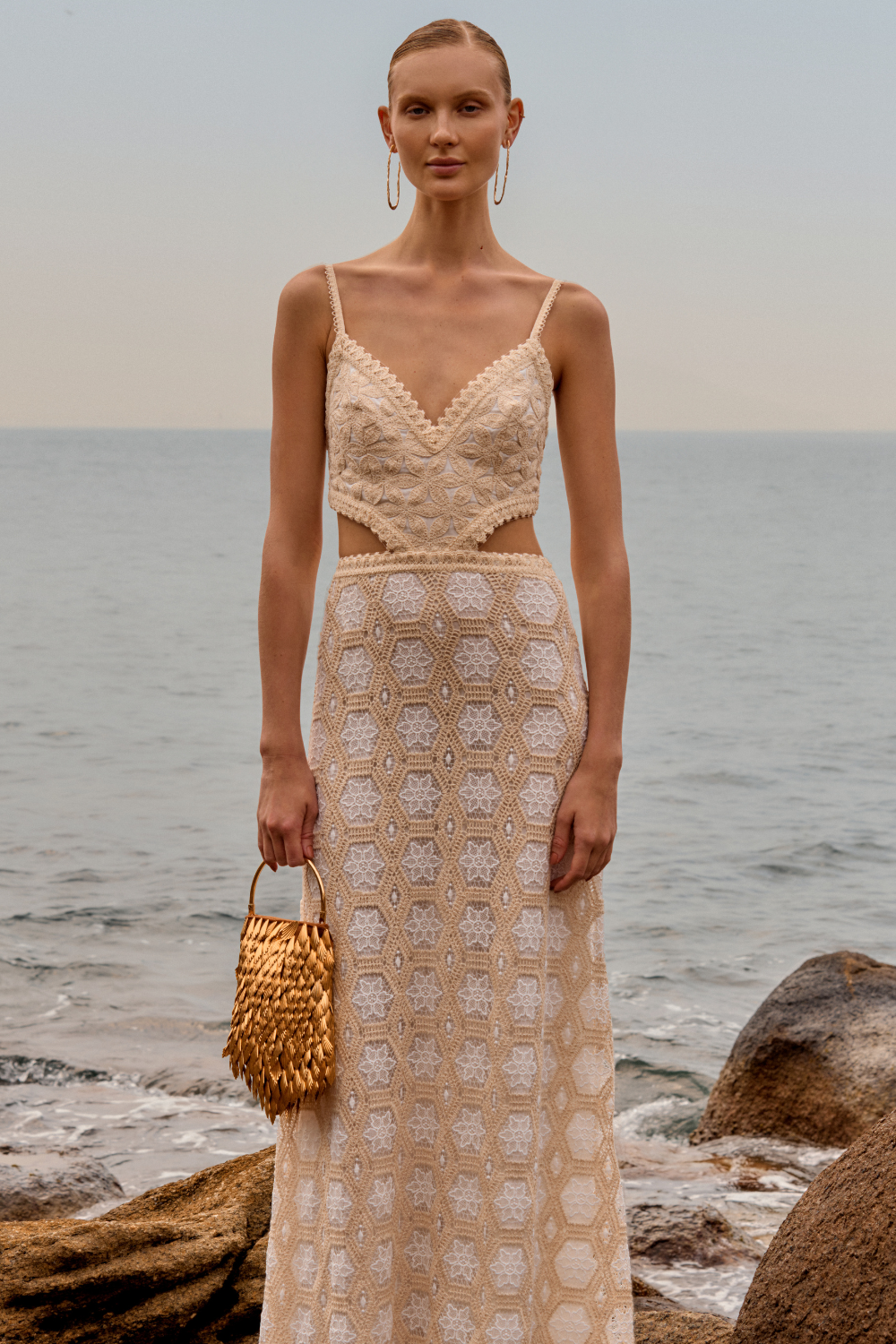 NATURAL CROCHET DRESS