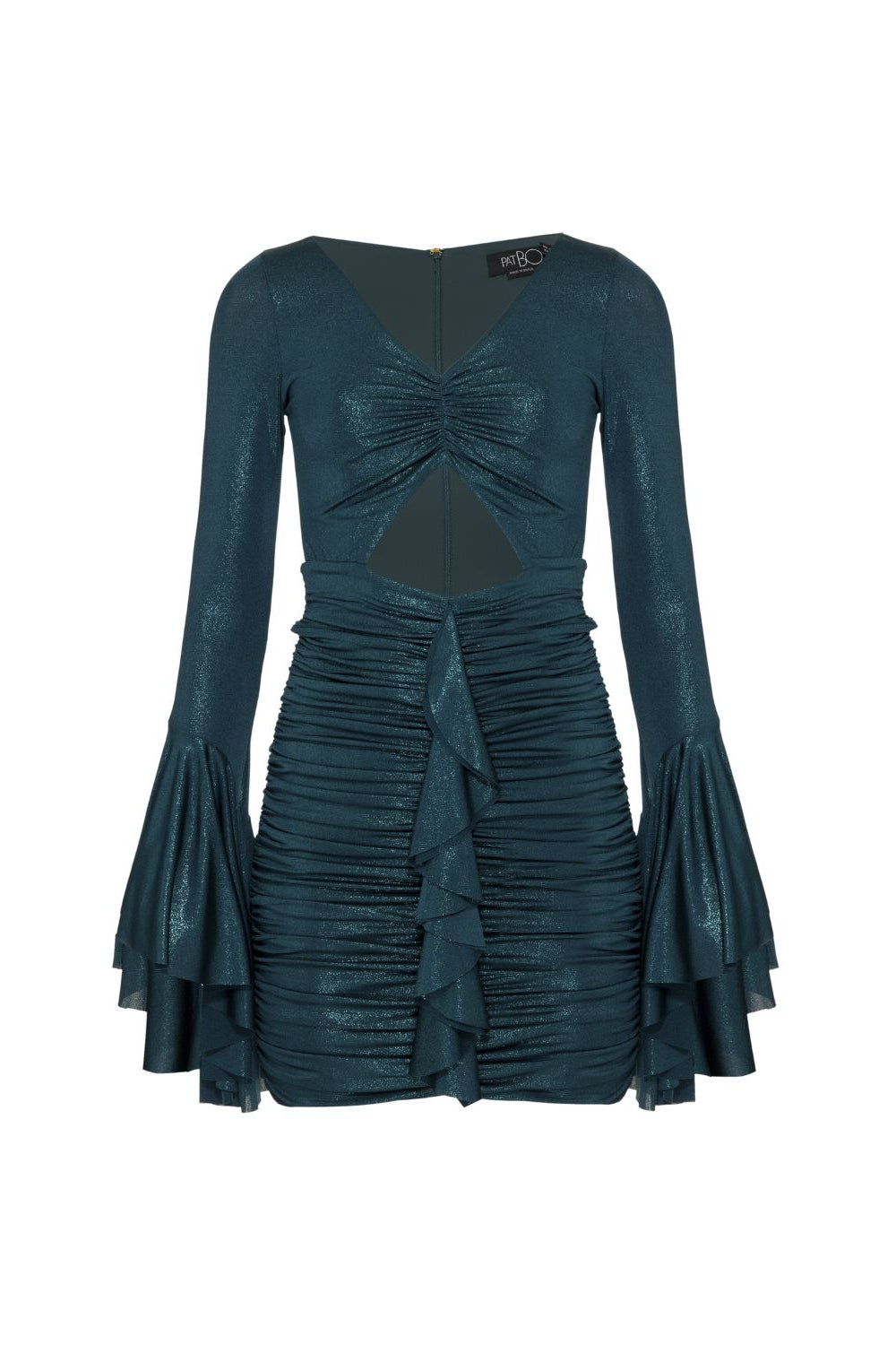 Metallic Jersey Bell Sleeve Mini Dress