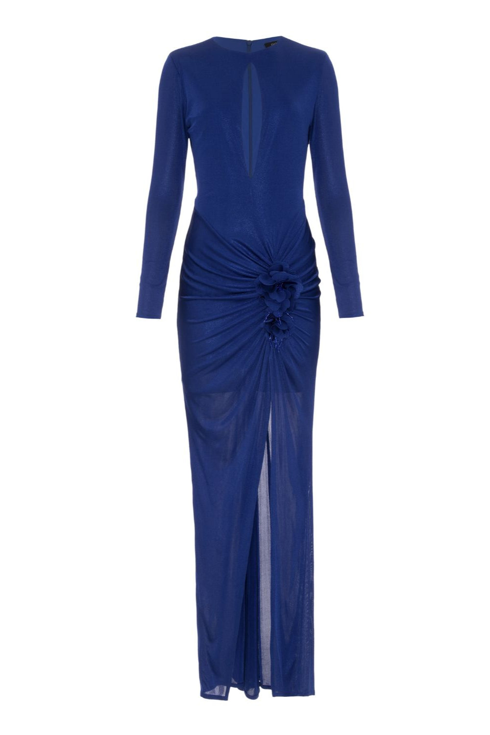 Metallic Jersey Keyhole Maxi Dress