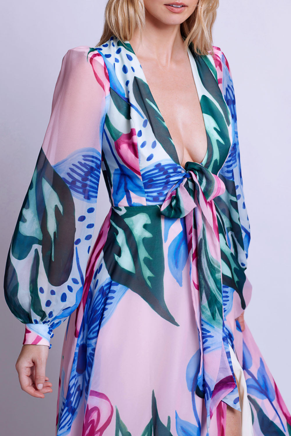 Nova Flora Deep V Maxi Dress