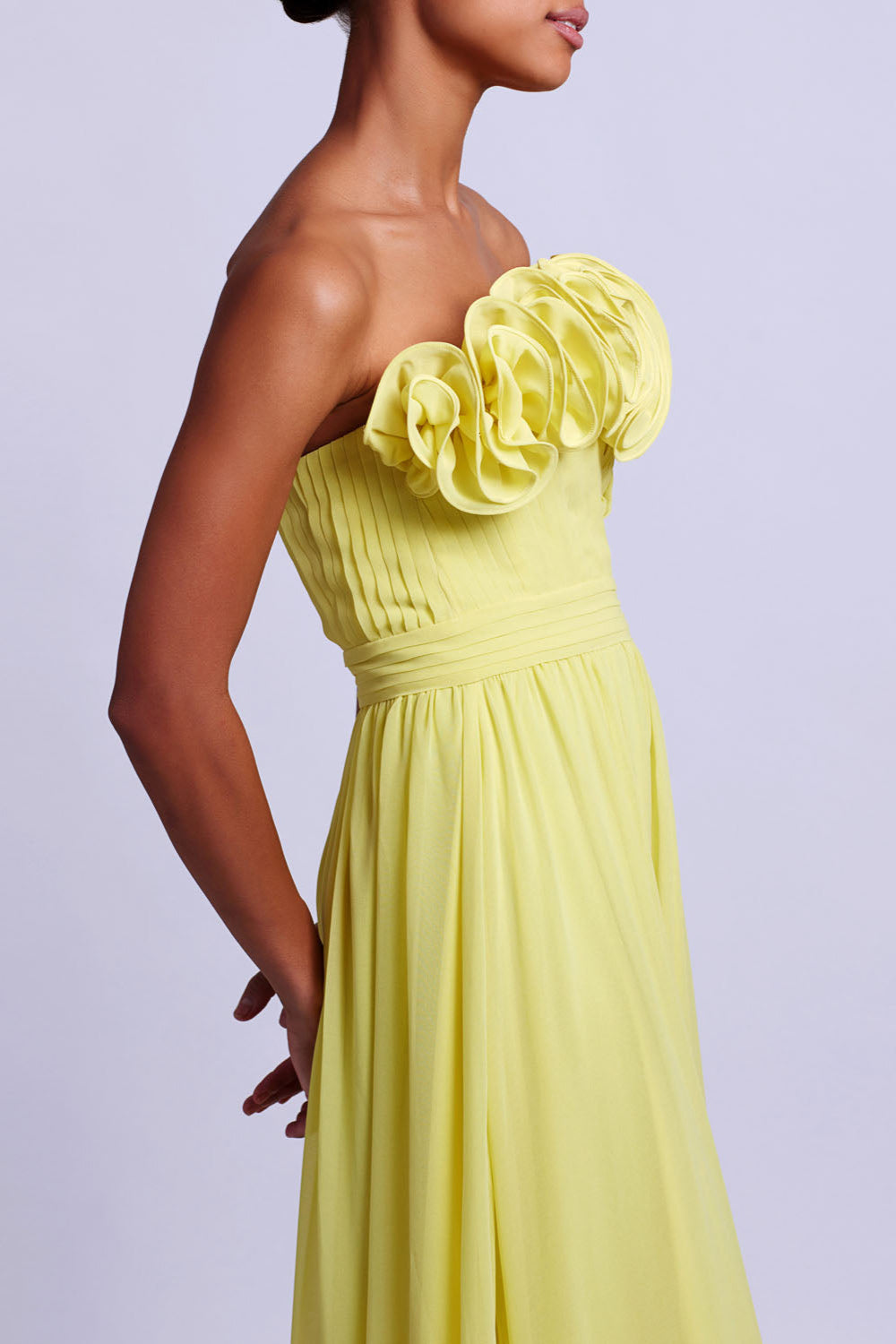 Pleated Strapless Maxi Dress
