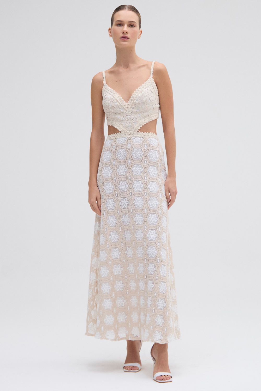 NATURAL CROCHET DRESS