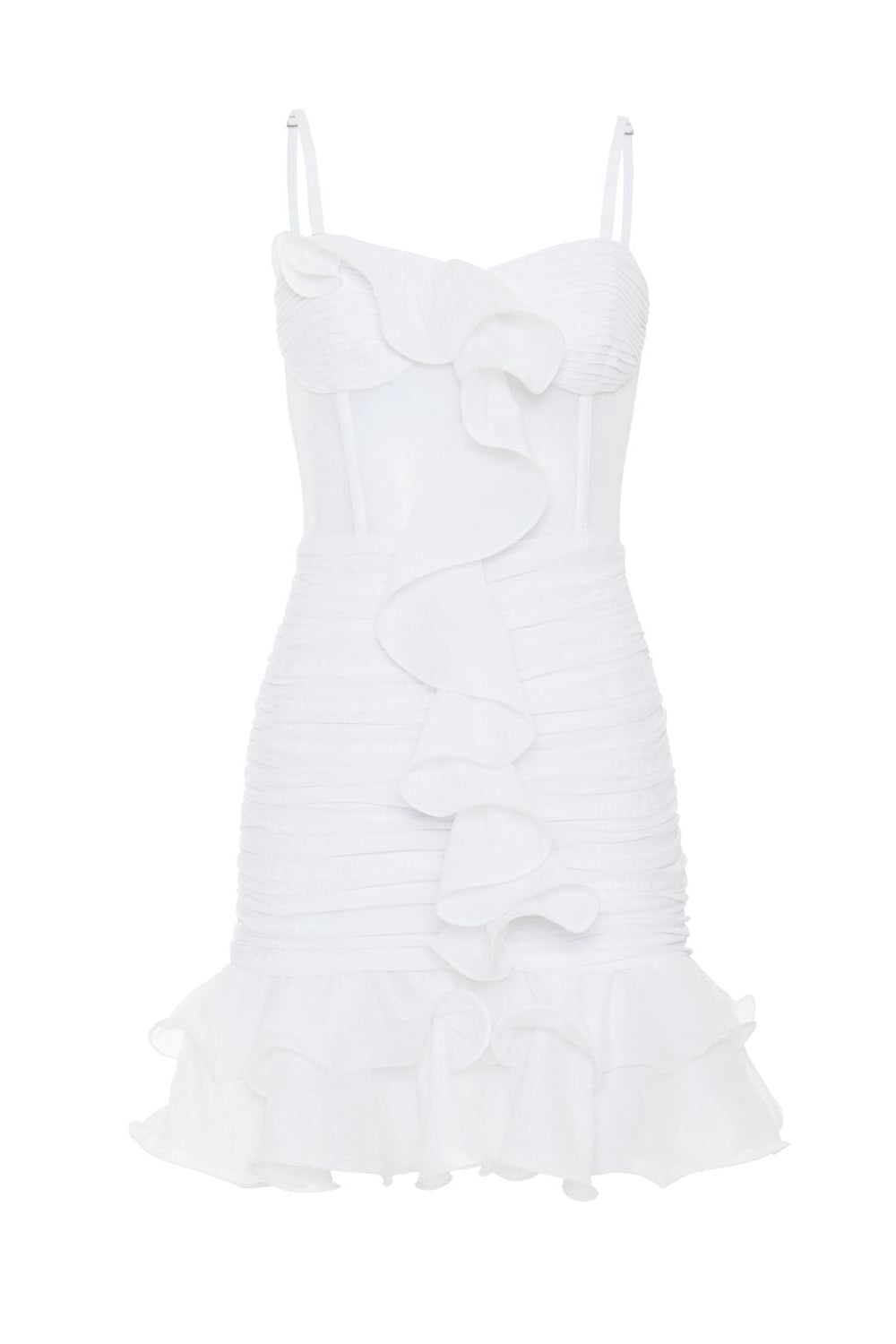 SILK PLISSE STRAPLESS MINI DRESS