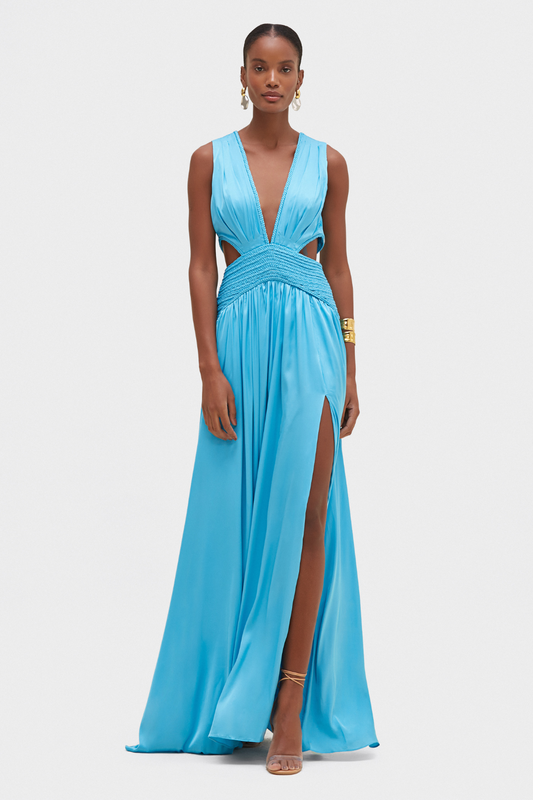 SATIN SUNSET CUT OUT GOWN