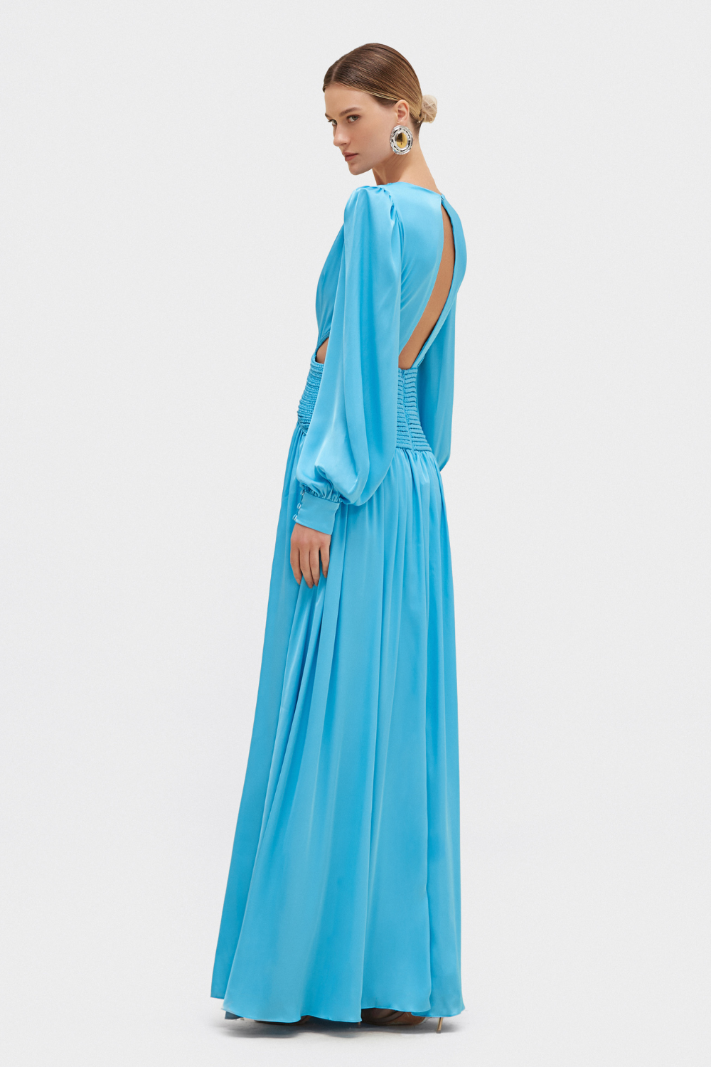 SATIN SUNSET LONG SLEEVE GOWN