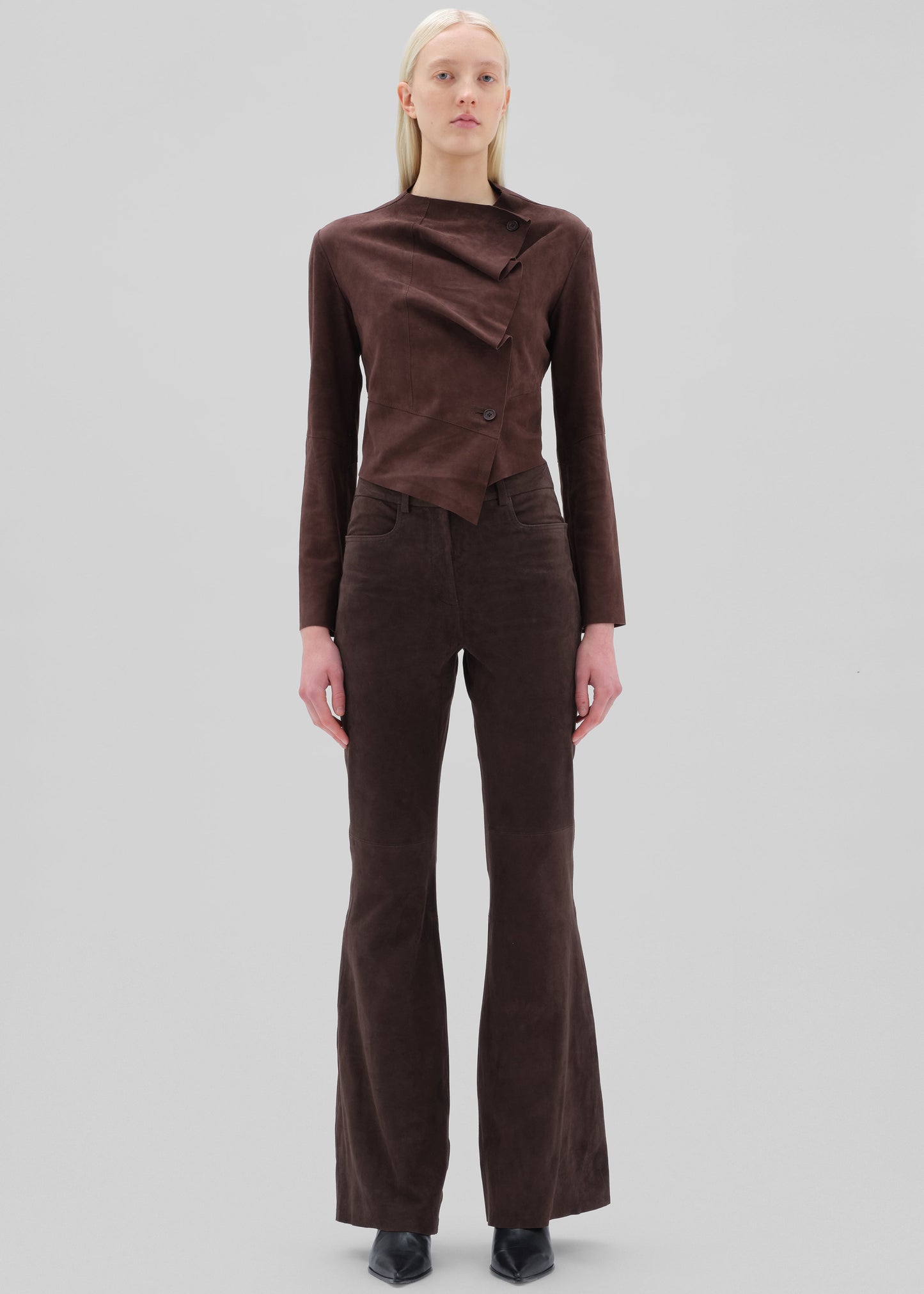 Remain Flared Suede Pants - Chicory Coffee
