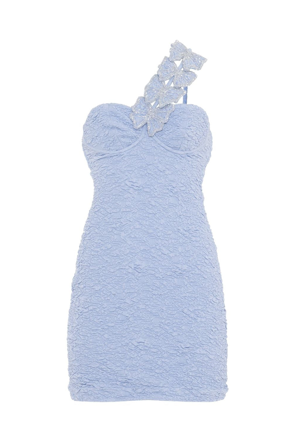 PAPILLON JACQUARD ONE SHOULDER MINI DRESS