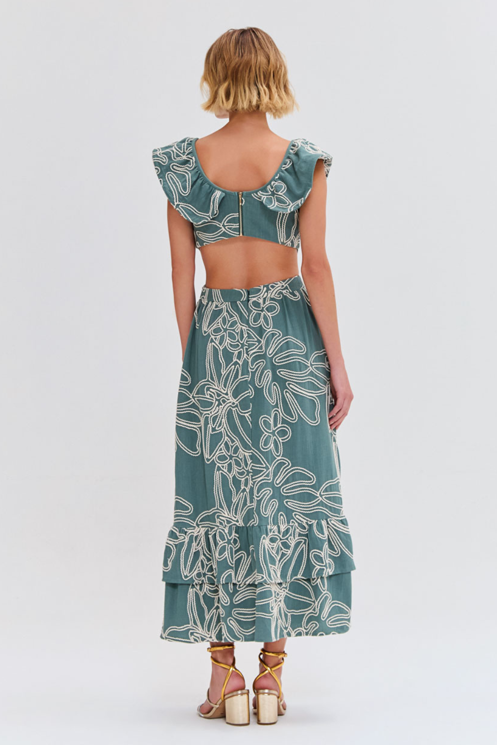 ASAS LINEN FLUTTER MIDI DRESS