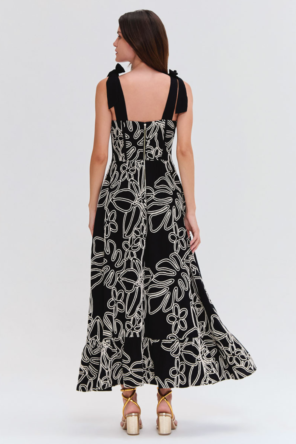 ASAS LINEN LACE MIDI DRESS