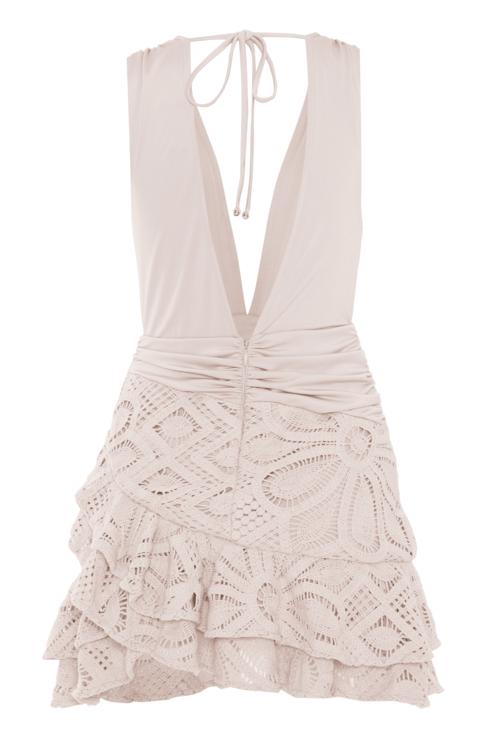 FLOWER CROCHET MINI DRESS