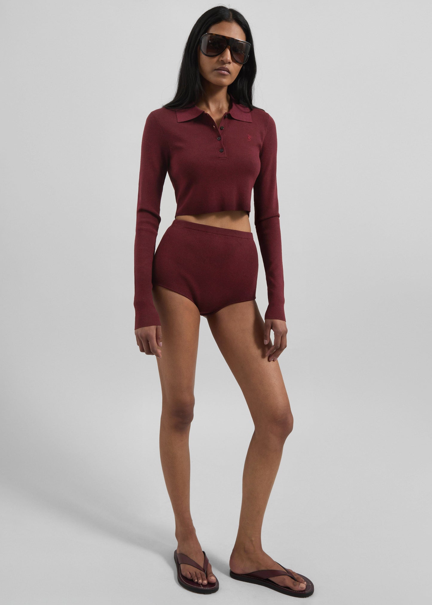 Alissa Knit Briefs - Burgundy