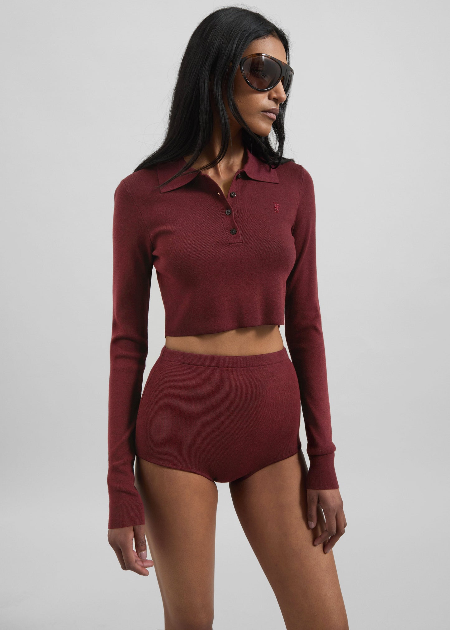 Alissa Knit Briefs - Burgundy