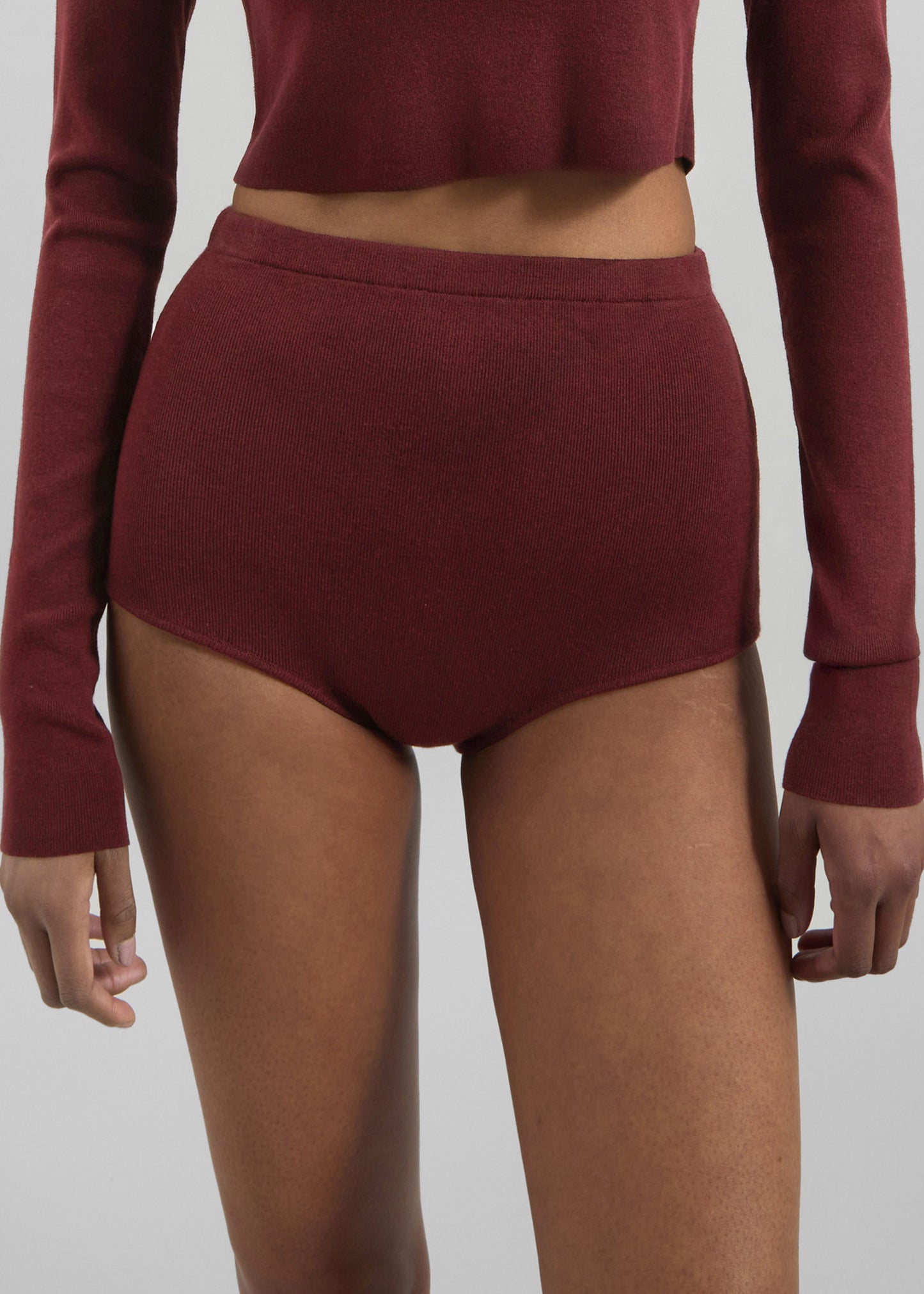 Alissa Knit Briefs - Burgundy